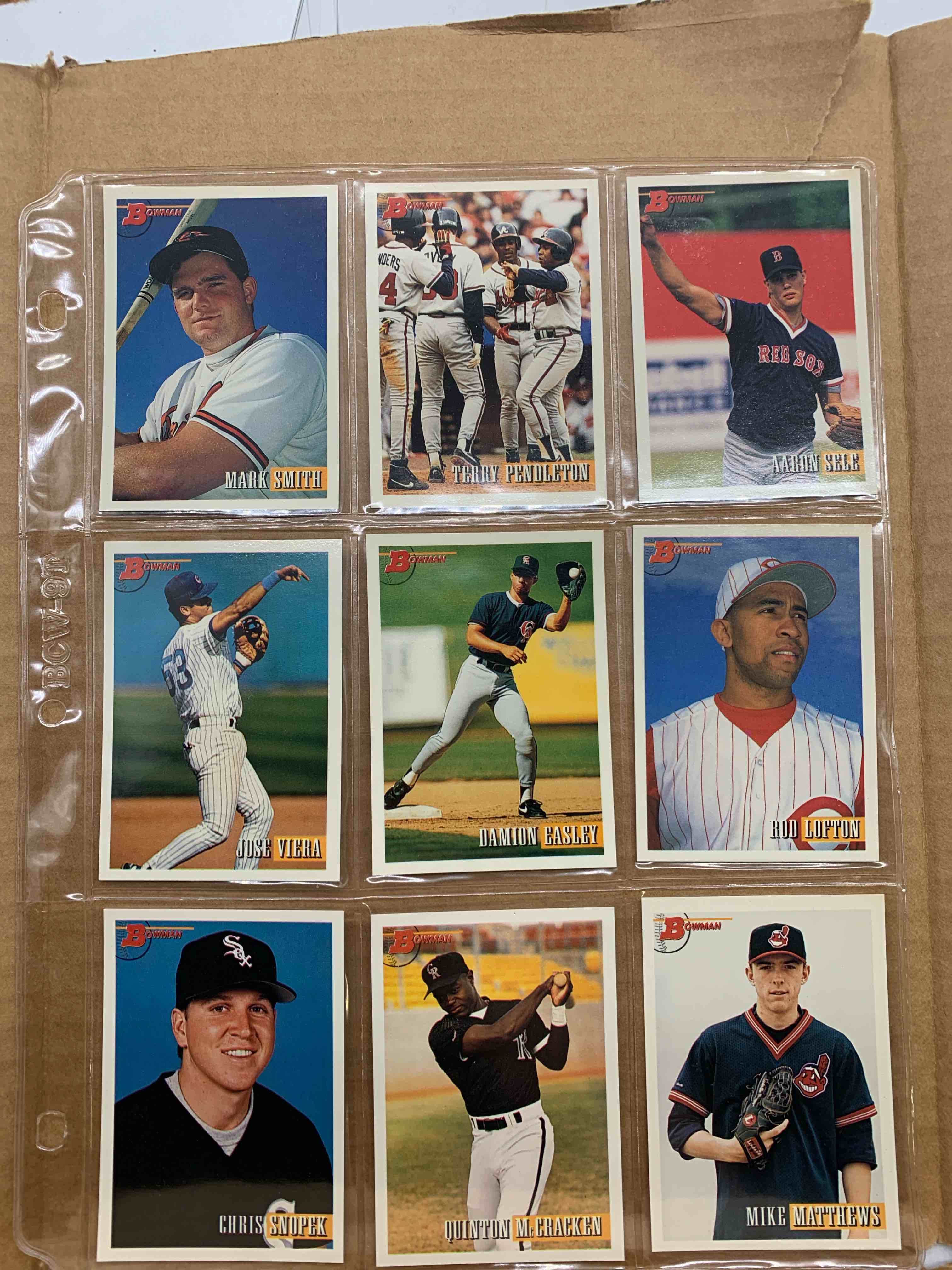 1993 Bowman Topps Basballball 9 Card Lot 
