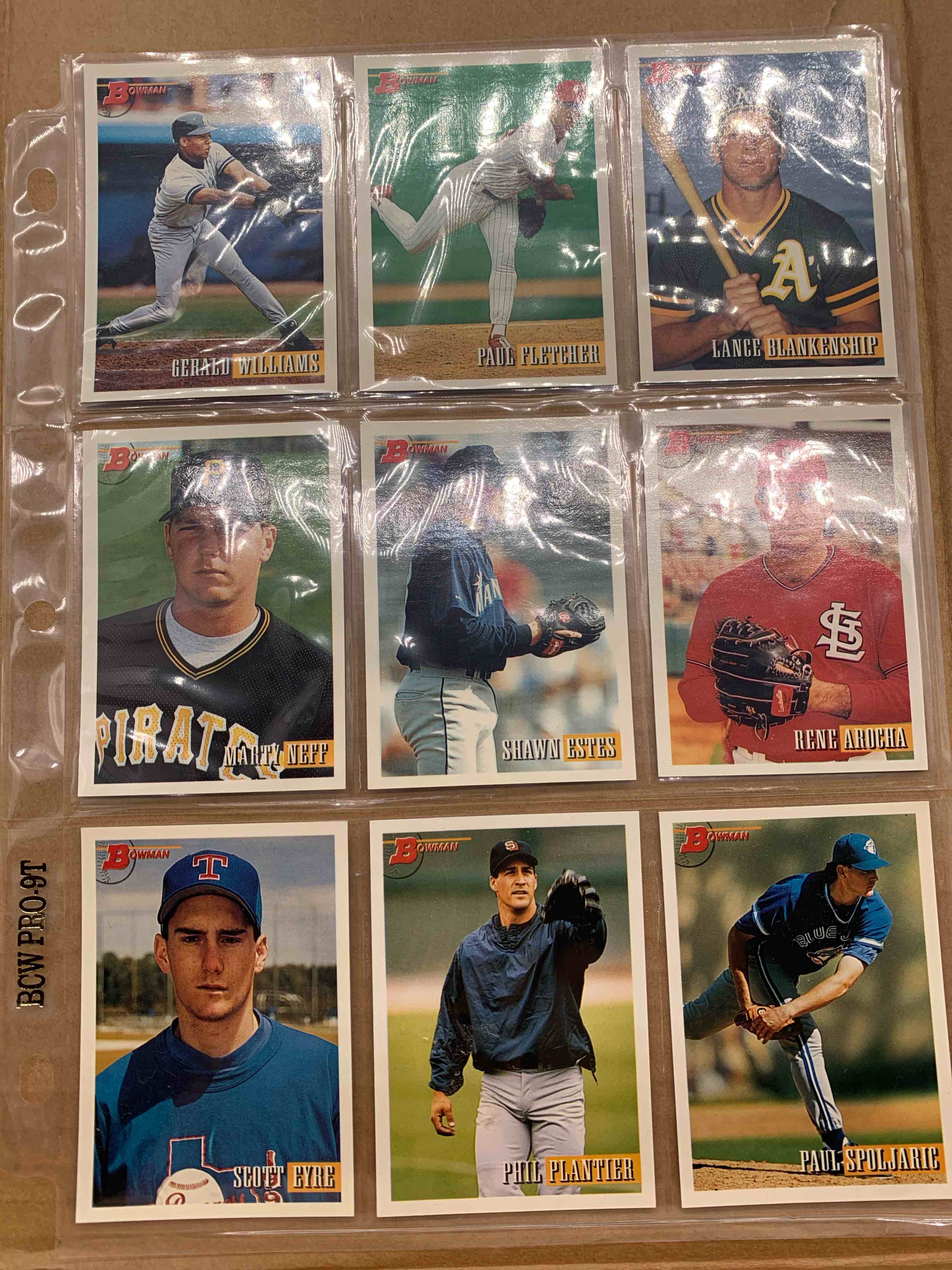 1993 Bowman Topps Basballball 9 Card Lot 