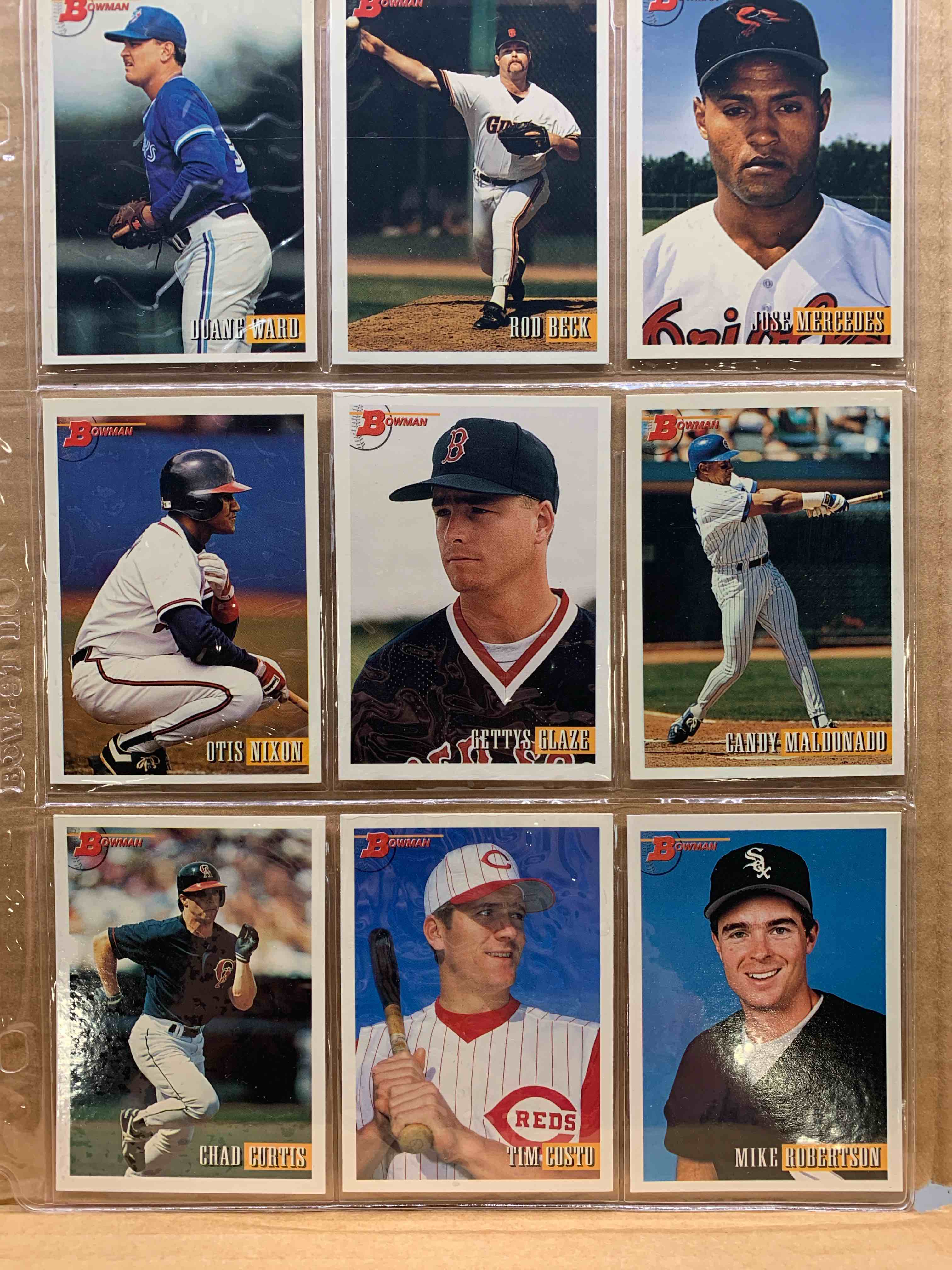 1993 Bowman Topps Basballball 9 Card Lot 