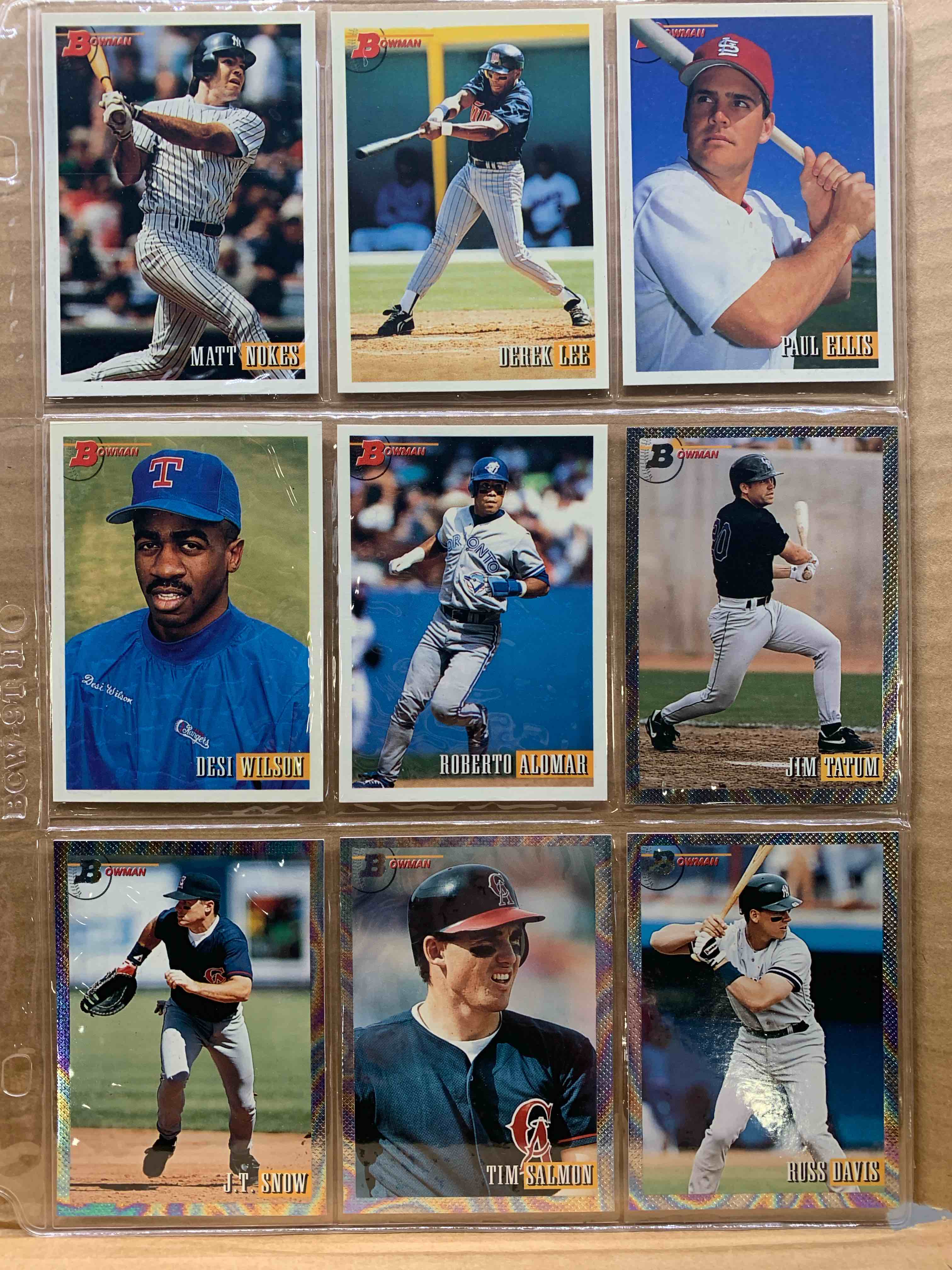1993 Bowman Topps Basballball 9 Card Lot 
