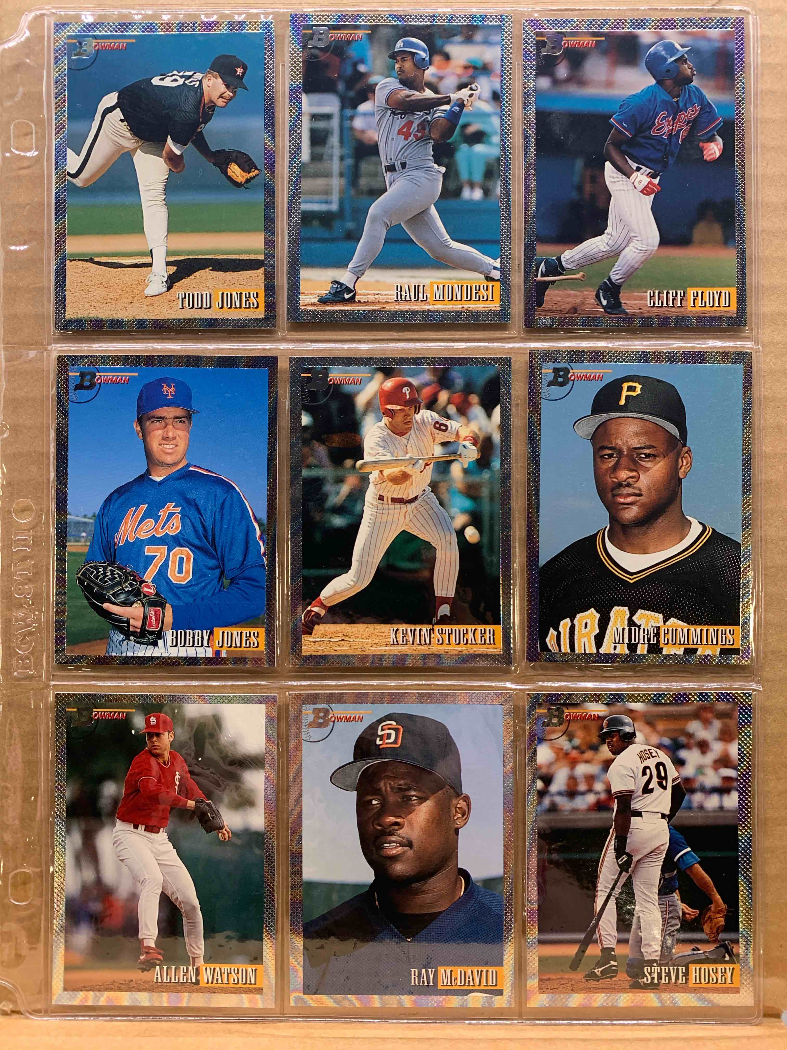 1993 Bowman Topps Basballball 9 Card Lot 