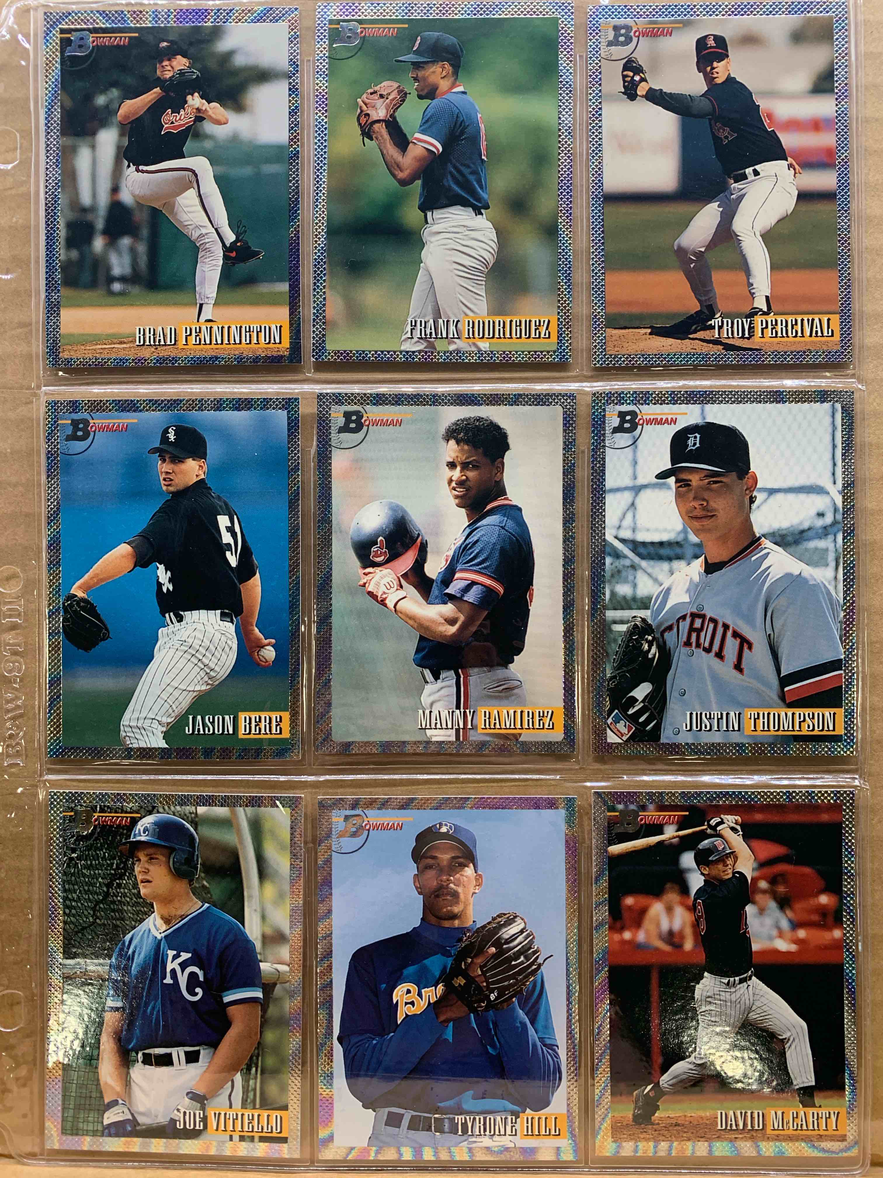 1993 Bowman Topps Basballball 9 Card Lot 