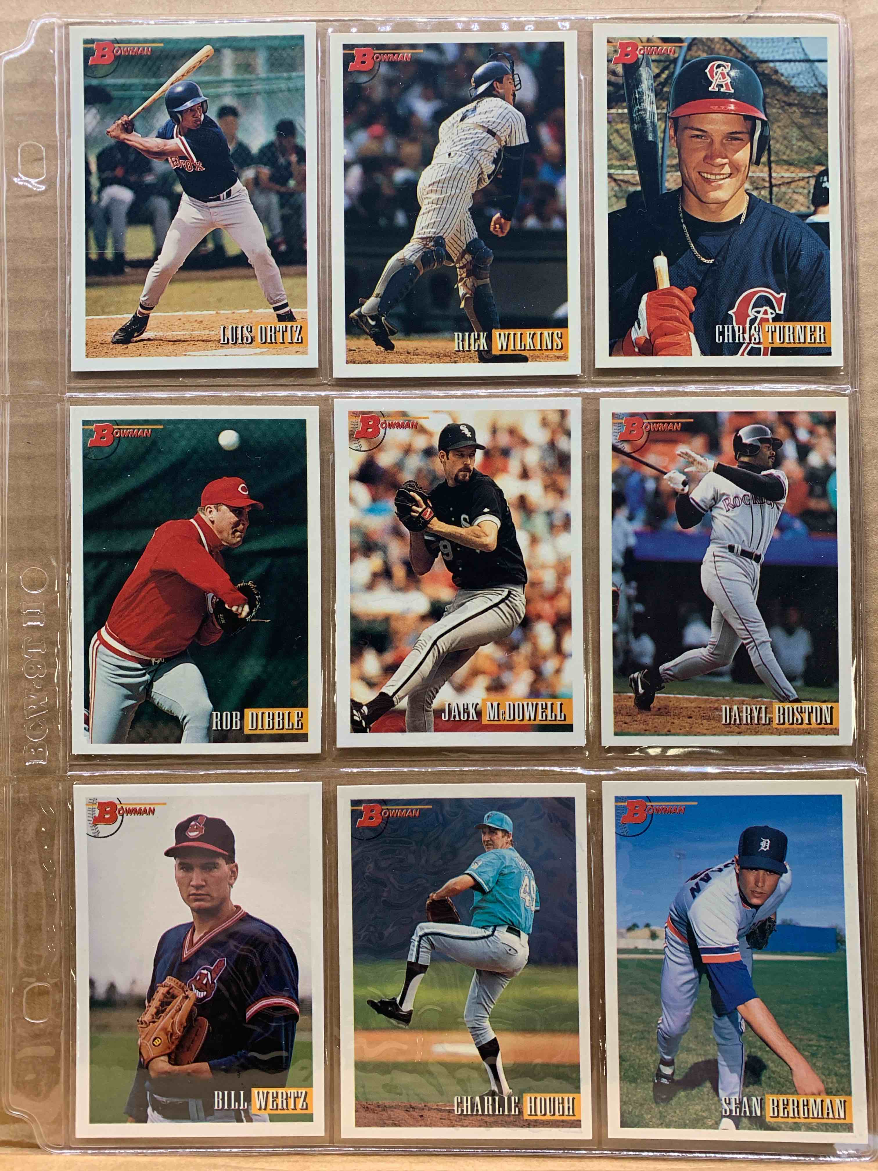 1993 Bowman Topps Basballball 9 Card Lot 