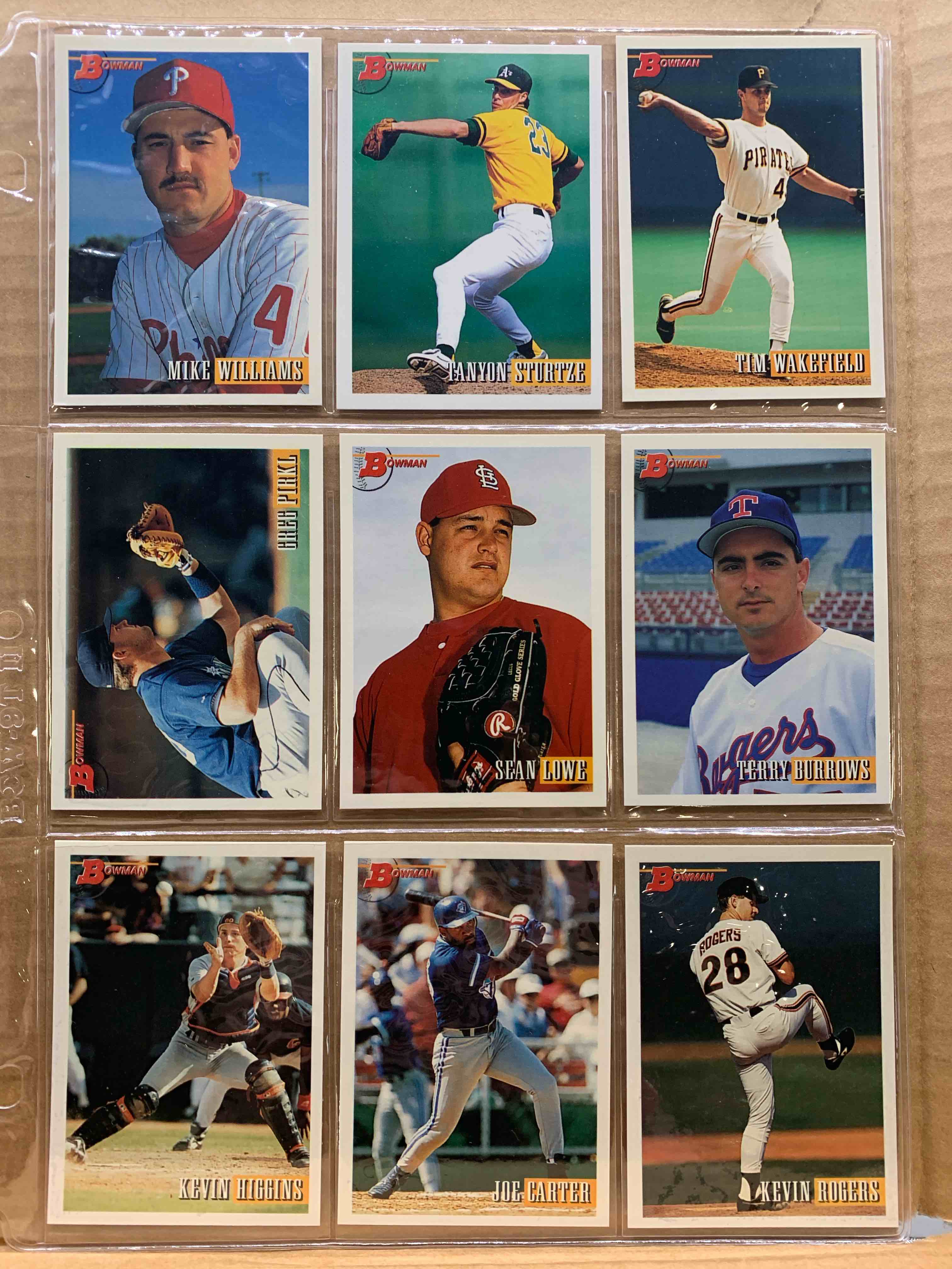 1993 Bowman Topps Basballball 9 Card Lot 