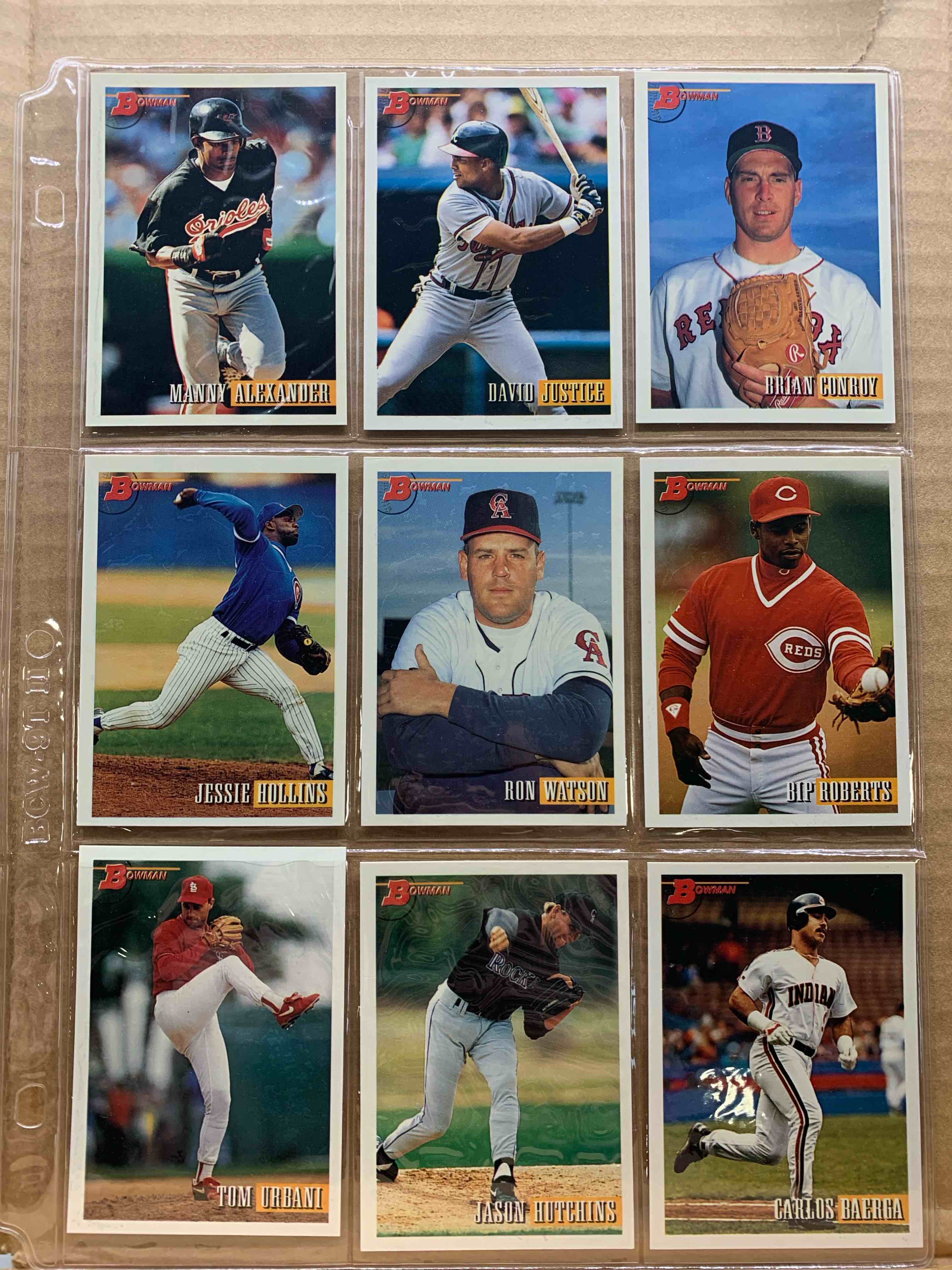 1993 Bowman Topps Basballball 9 Card Lot 