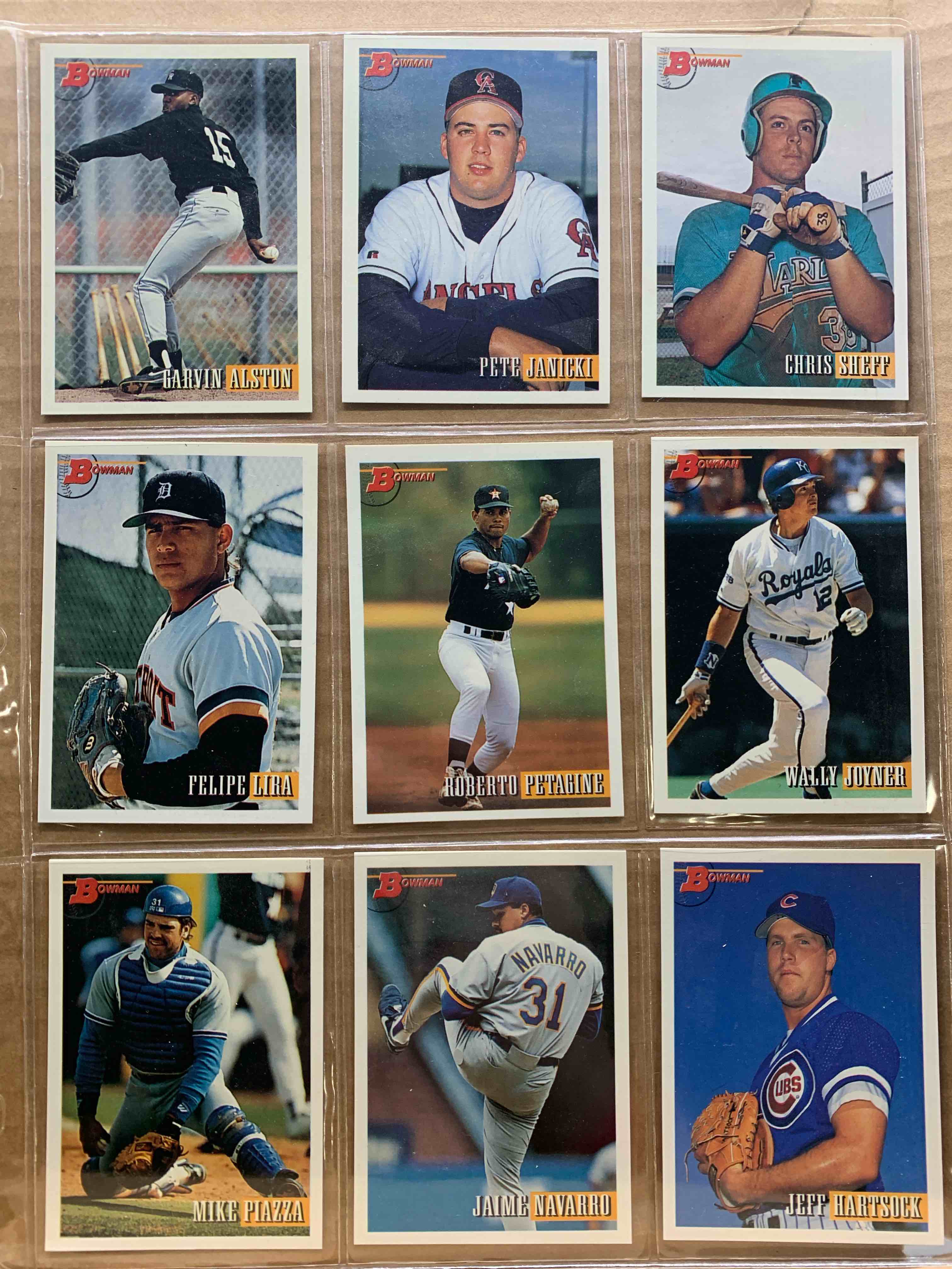 1993 Bowman Topps Basballball 9 Card Lot 