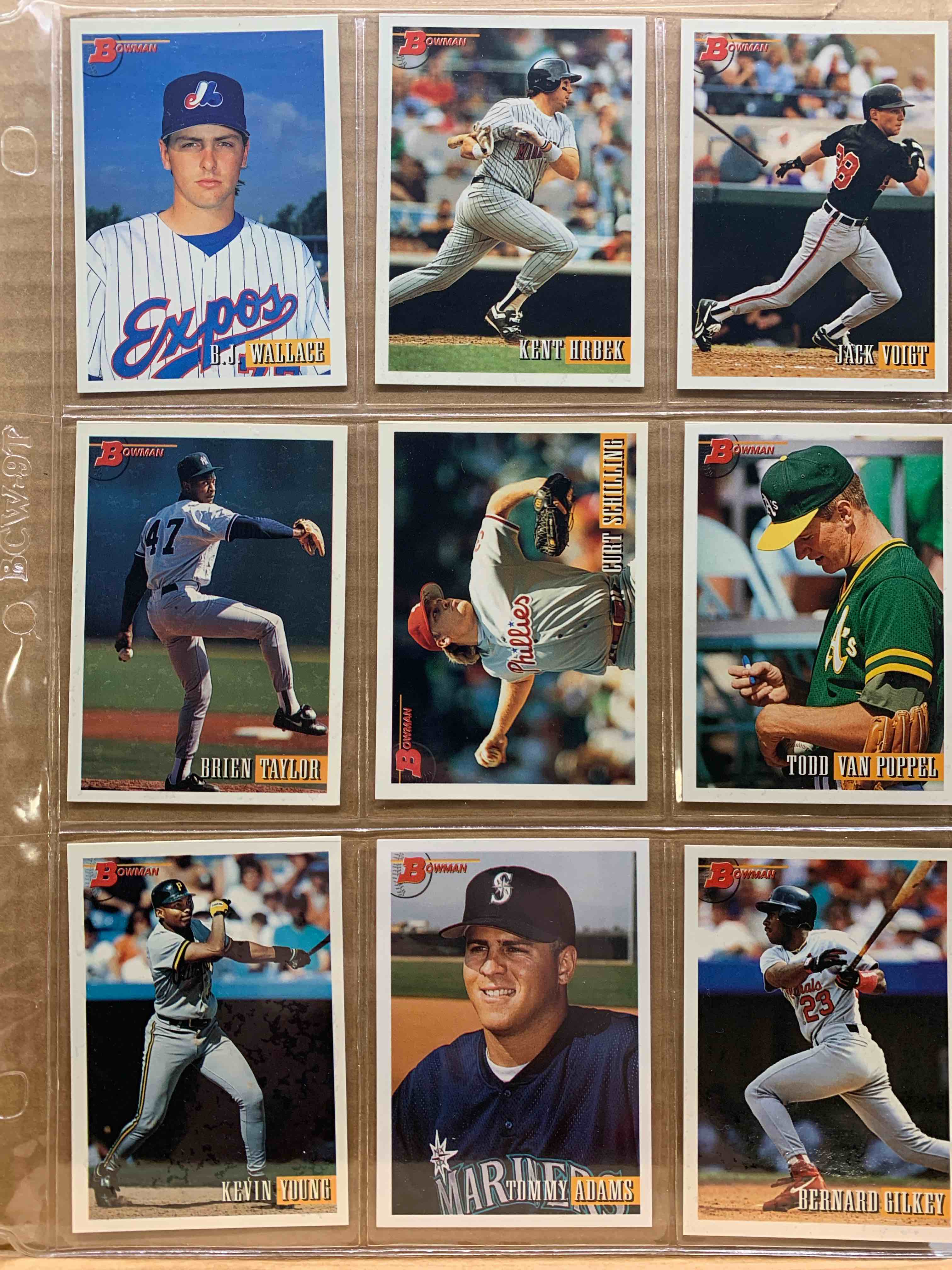1993 Bowman Topps Basballball 9 Card Lot 