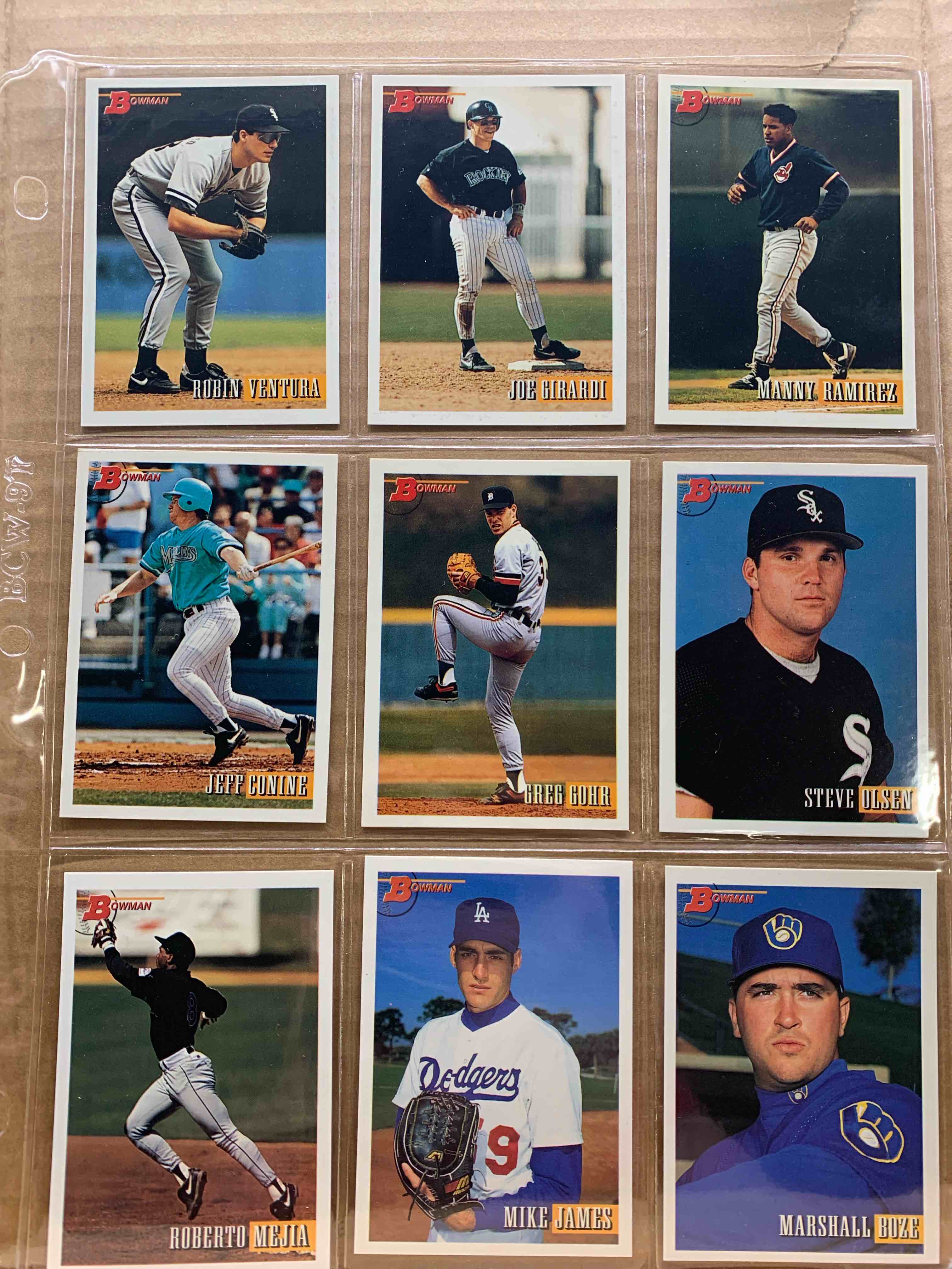 1993 Bowman Topps Basballball 9 Card Lot 