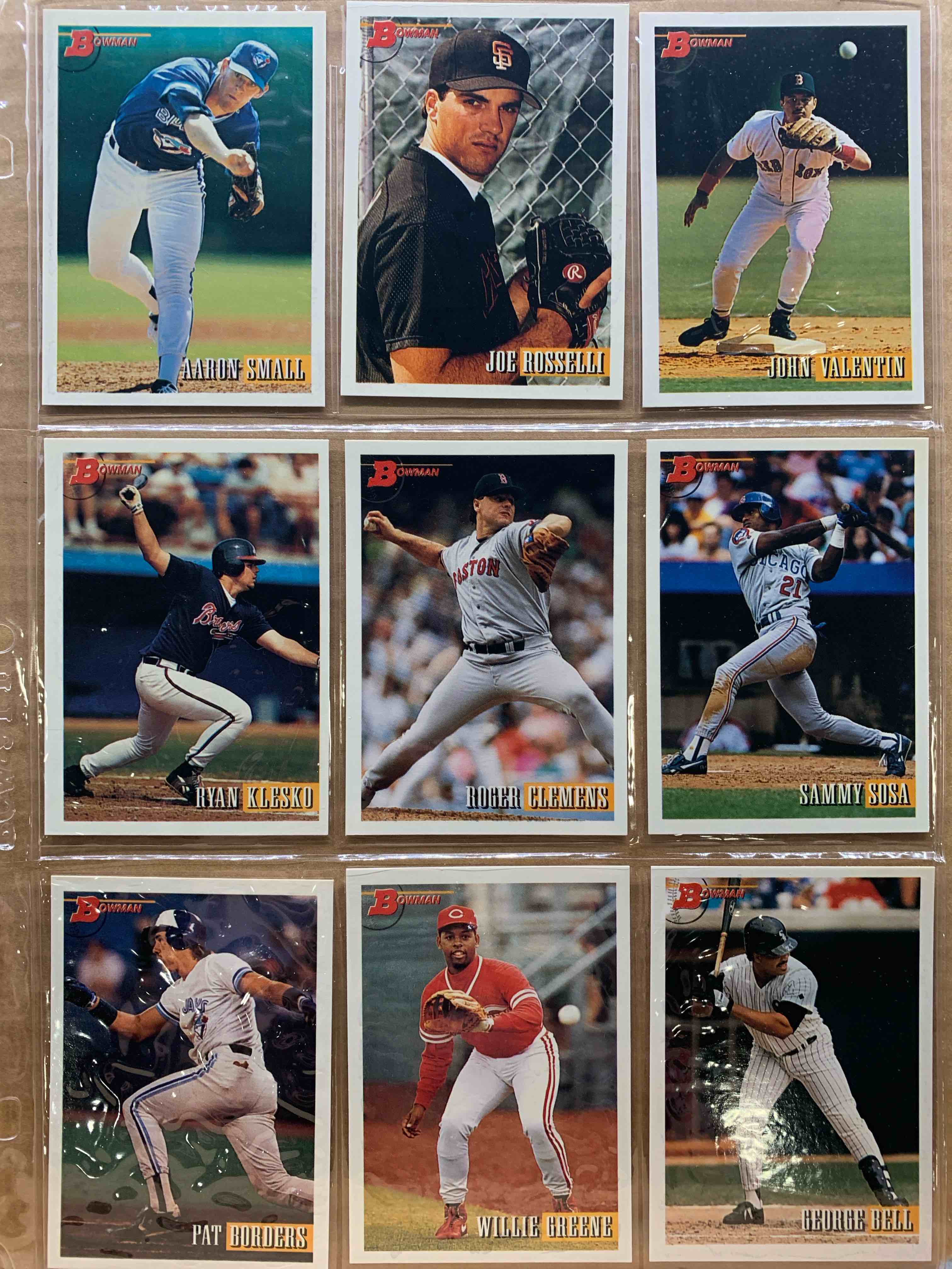 1993 Bowman Topps Basballball 9 Card Lot 