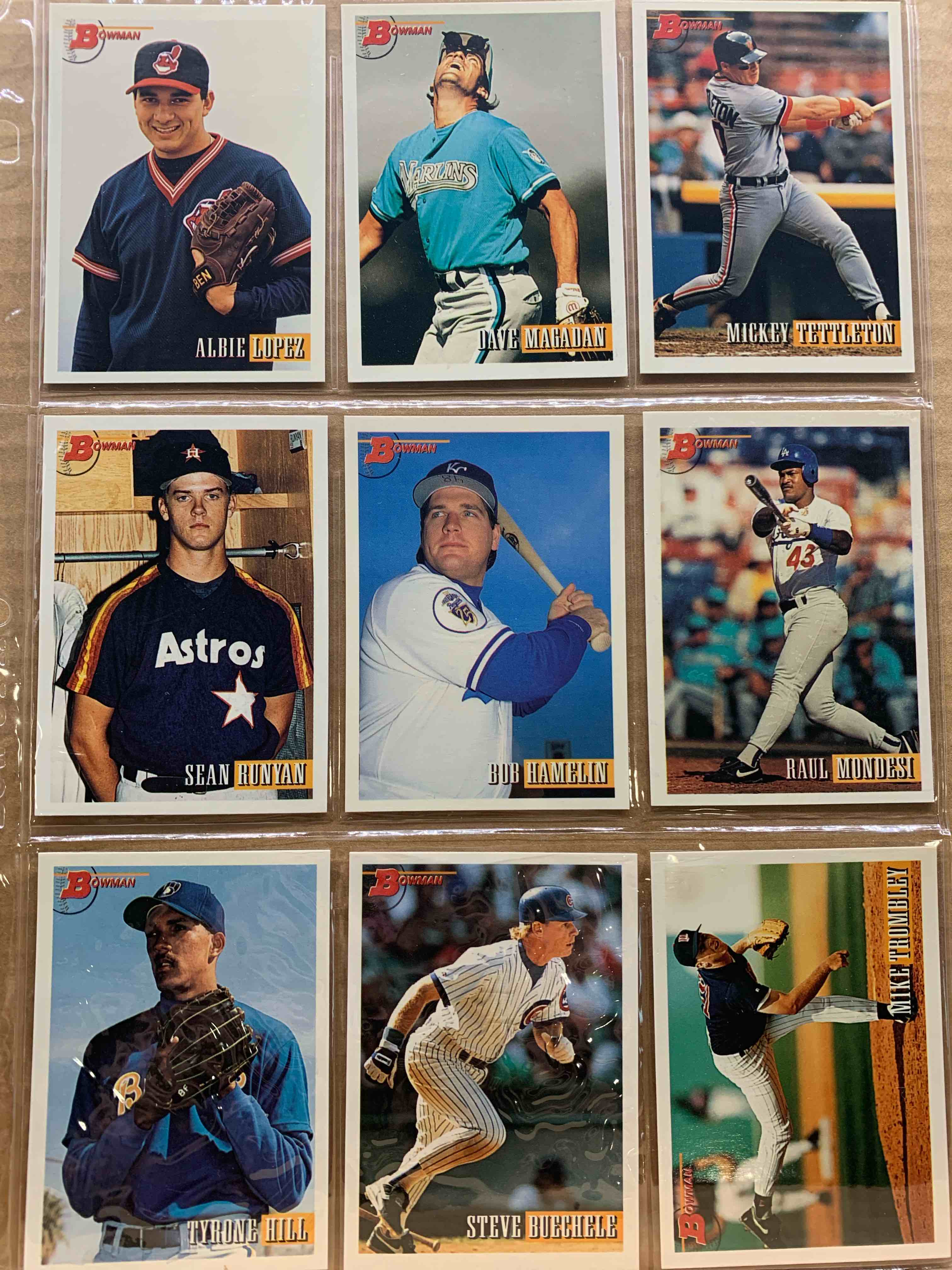 1993 Bowman Topps Basballball 9 Card Lot 