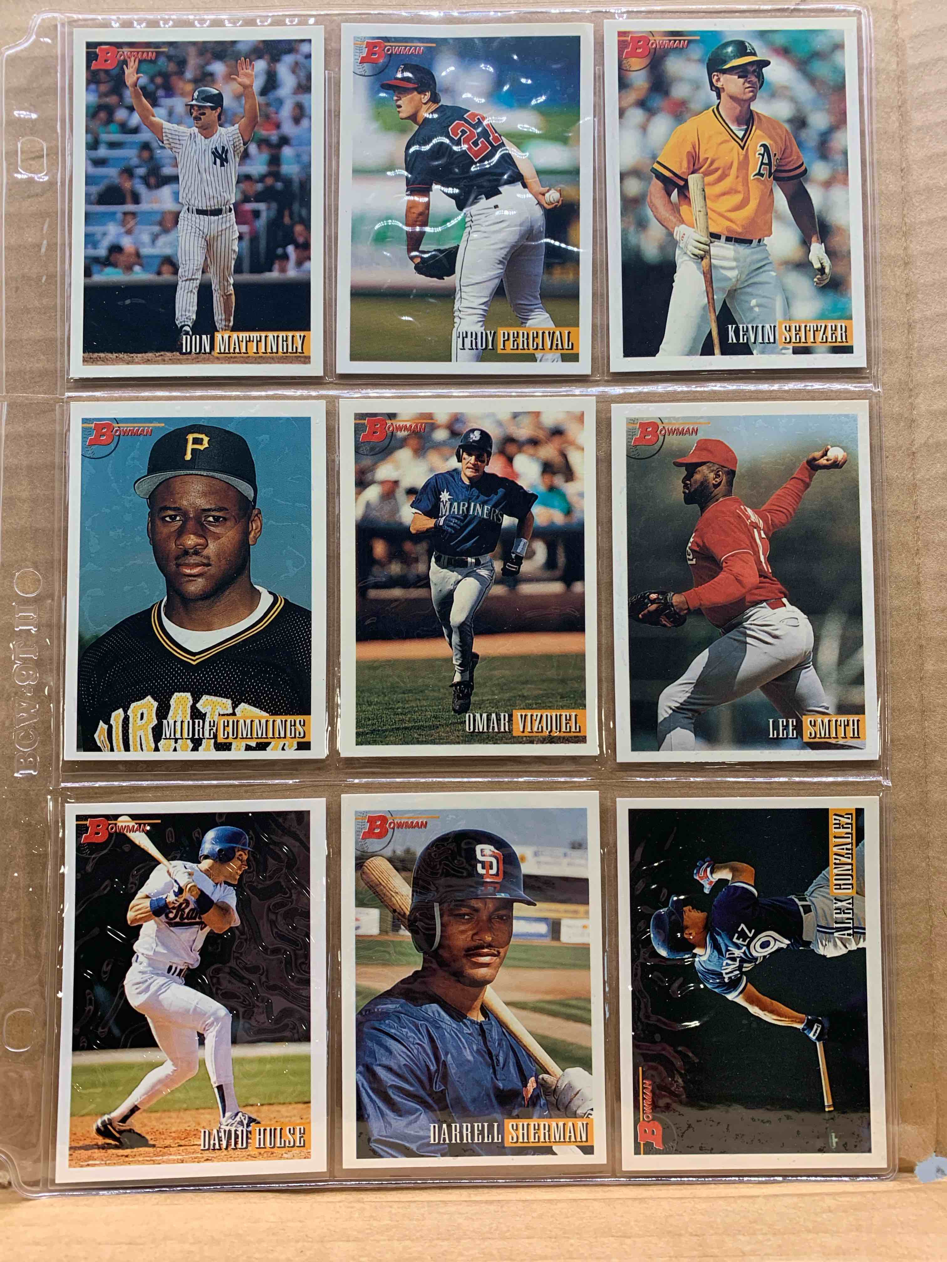 1993 Bowman Topps Basballball 9 Card Lot 