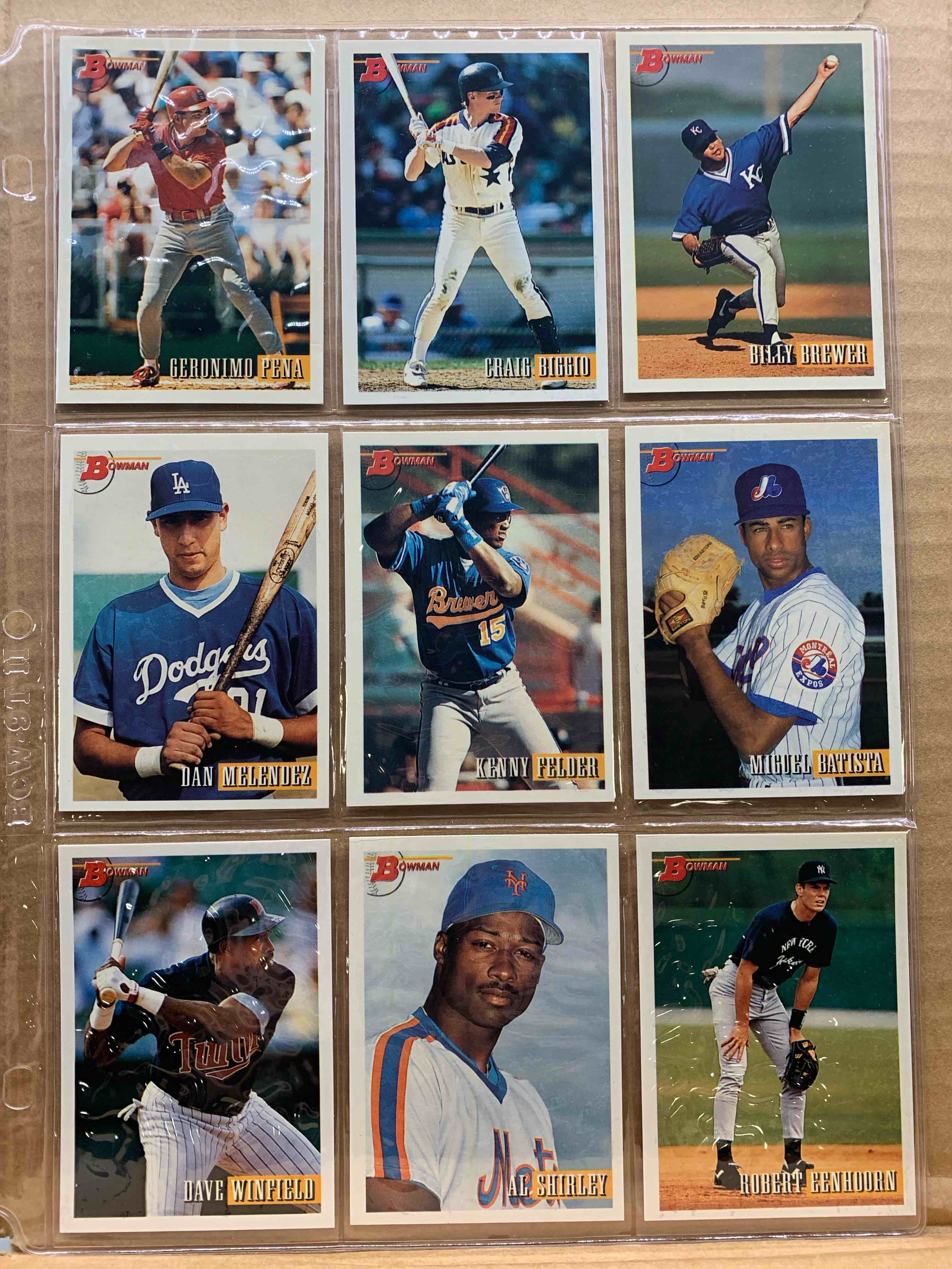 1993 Bowman Topps Basballball 9 Card Lot 