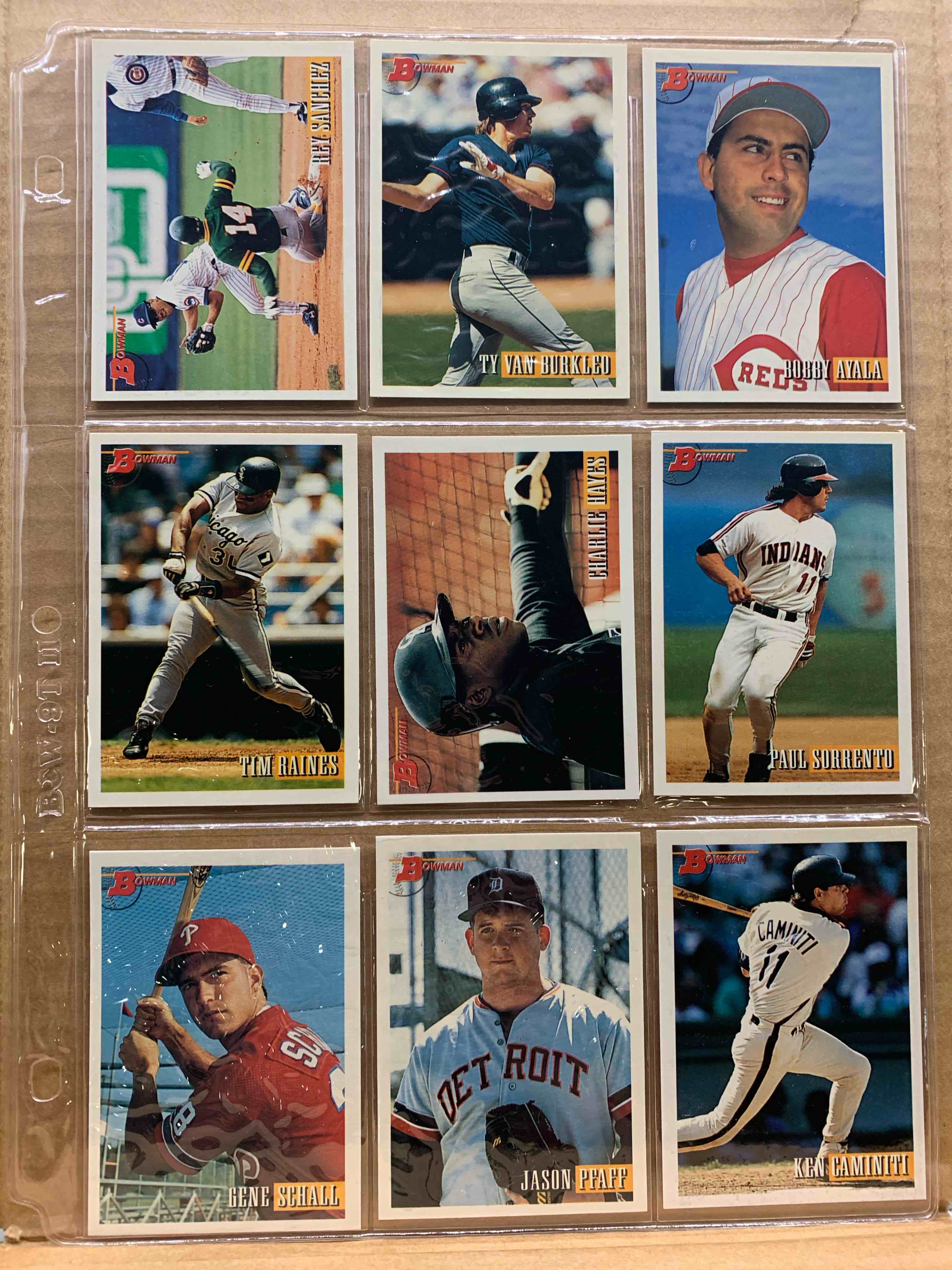 1993 Bowman Topps Basballball 9 Card Lot 