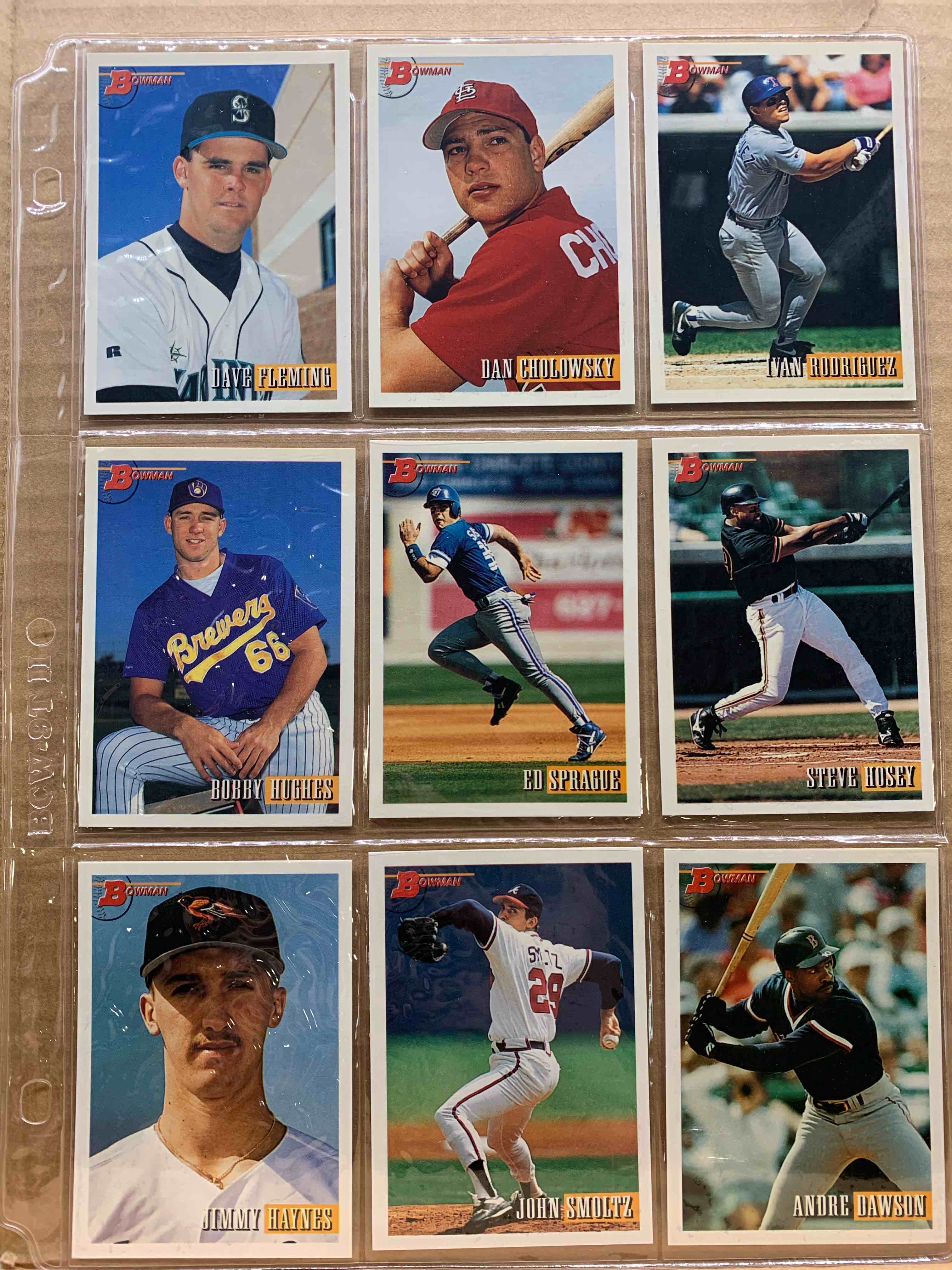1993 Bowman Topps Basballball 9 Card Lot 