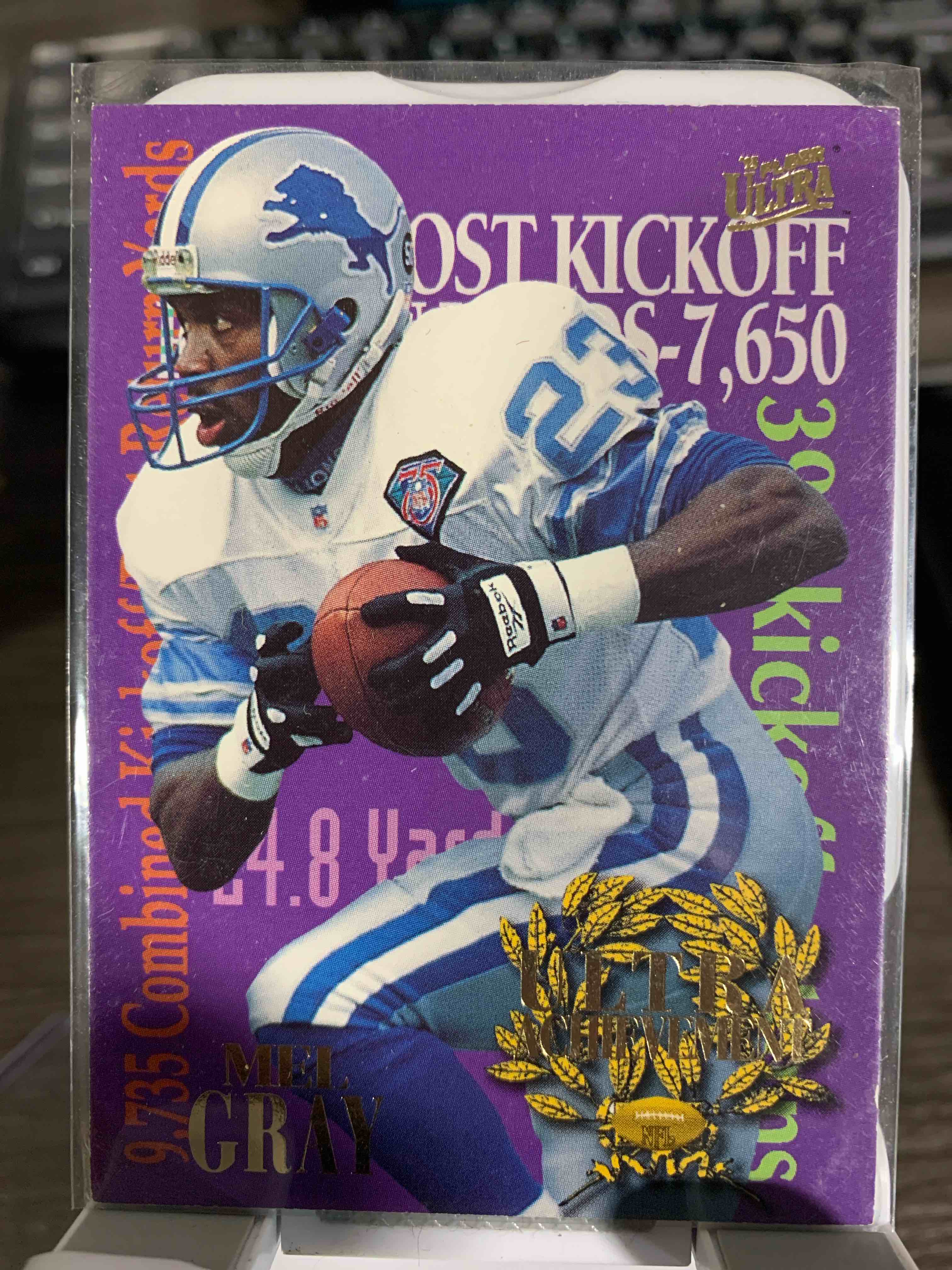 1995 Fleer Ultra Football Mel Gray Ultra Achievement Insert Card
