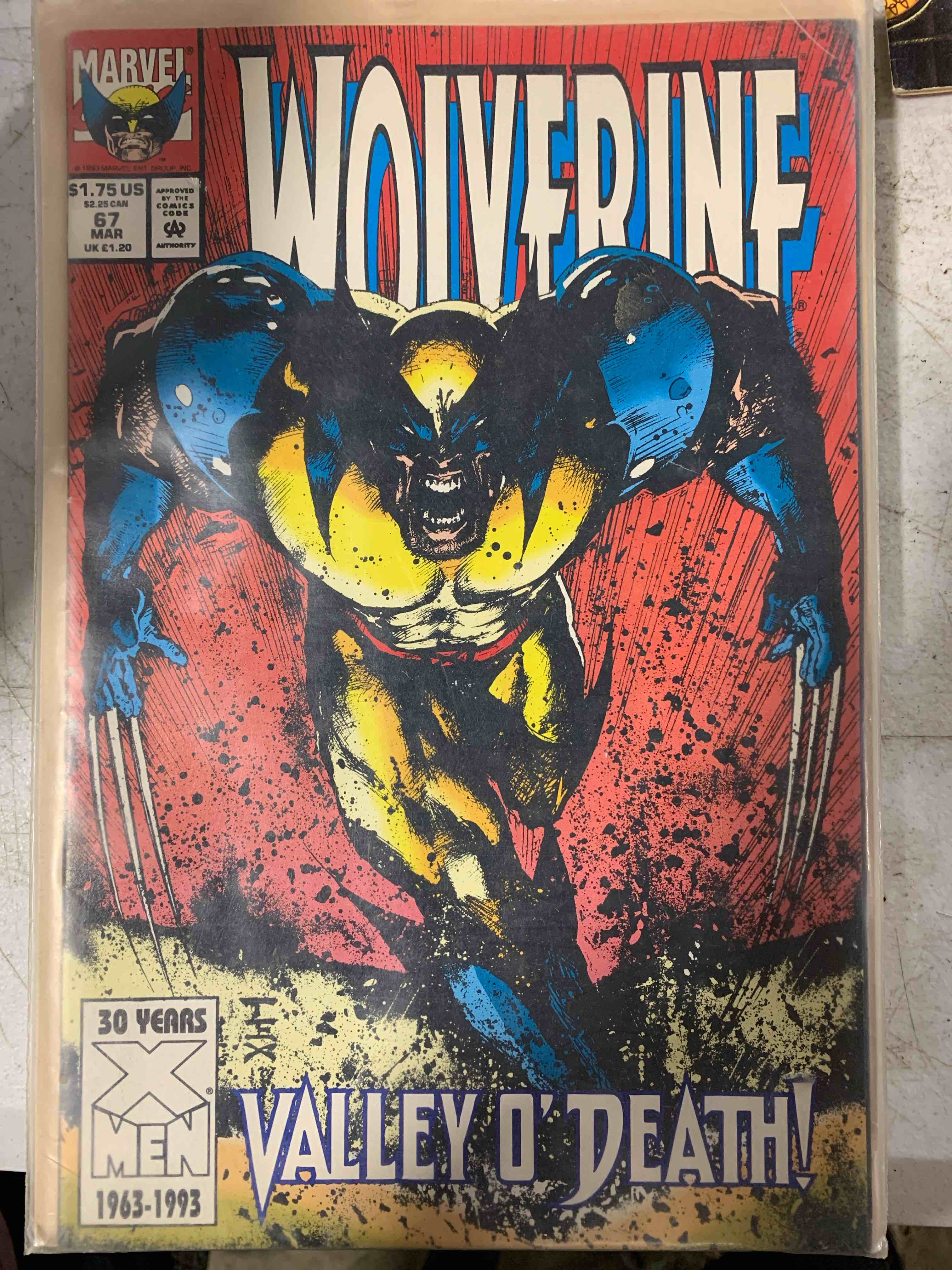 1993 Wolverine #67 March 1993 Marvel Comic Valley O Death 1963-1993 