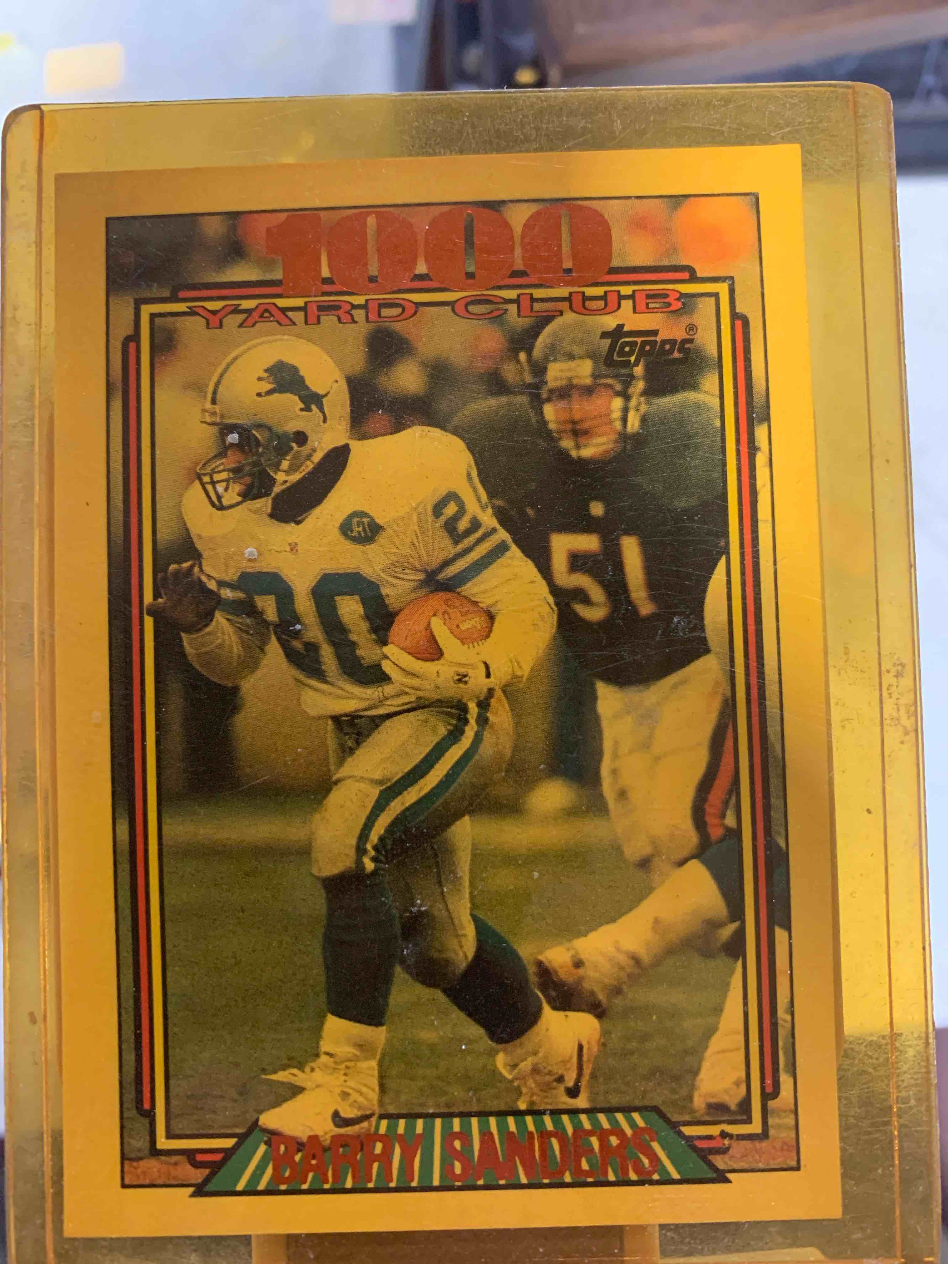 1992 Topps 1000 Yard Club #2 Barry Sanders Detroit Lions Football Card