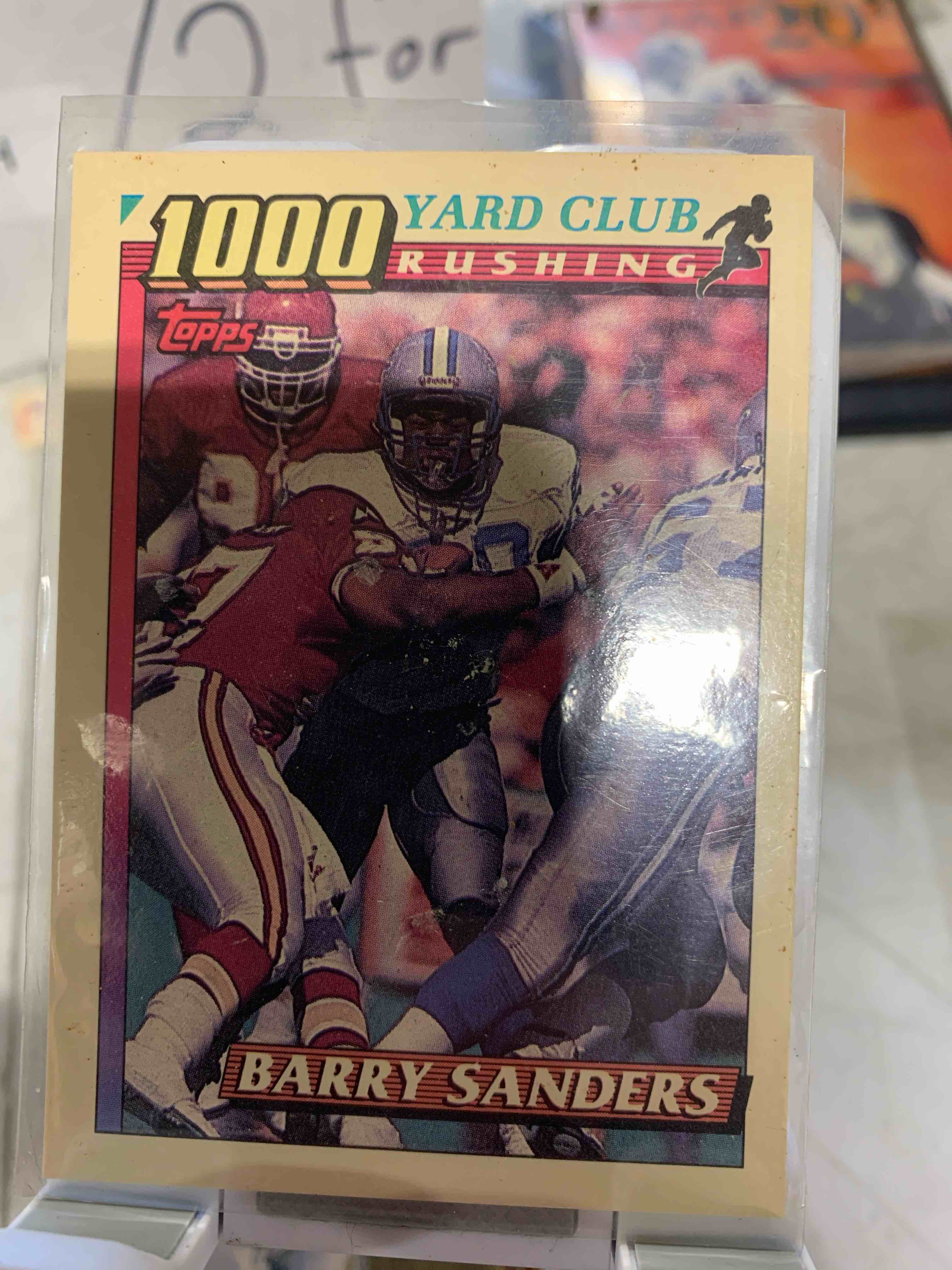 BARRY SANDERS  1991 TOPPS #2 "1000 YARD CLUB"