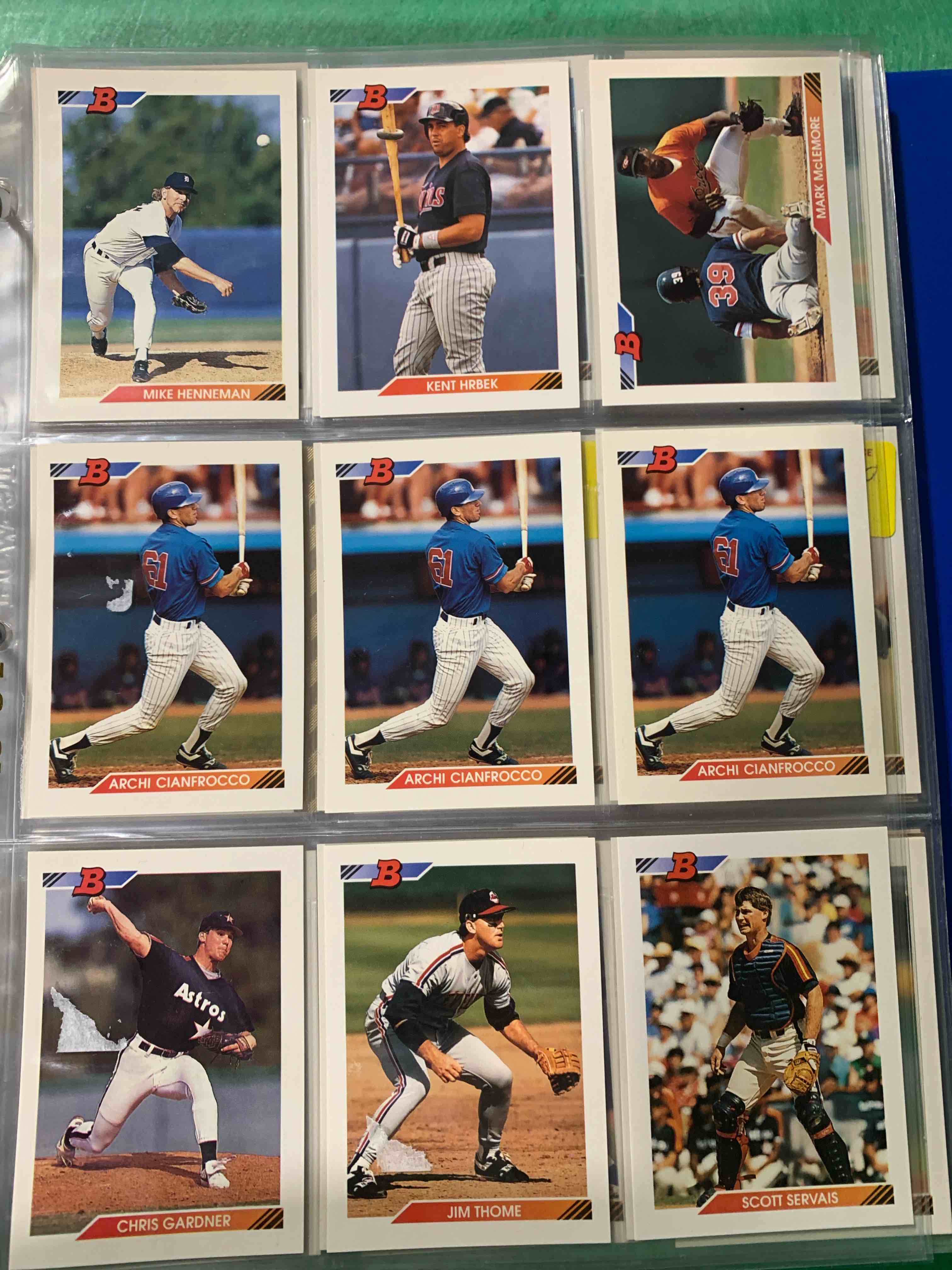 1992 Topps Bowman 9 Card Lot
