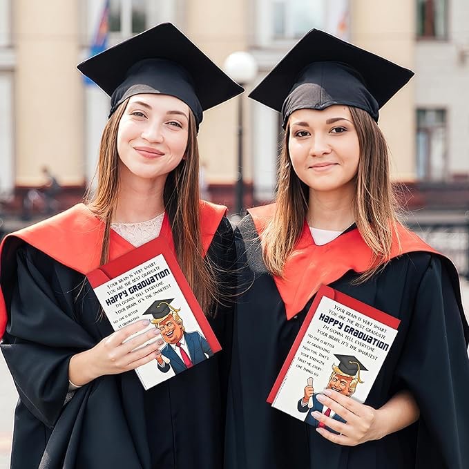 Funny graduation Card for Him Her, Humorous Congratulations Card for Friends 2025 Graduation Cards for Women or Men?Best Gifts for University Master's,college,Middle School,Classmate,Teacher (White-4)