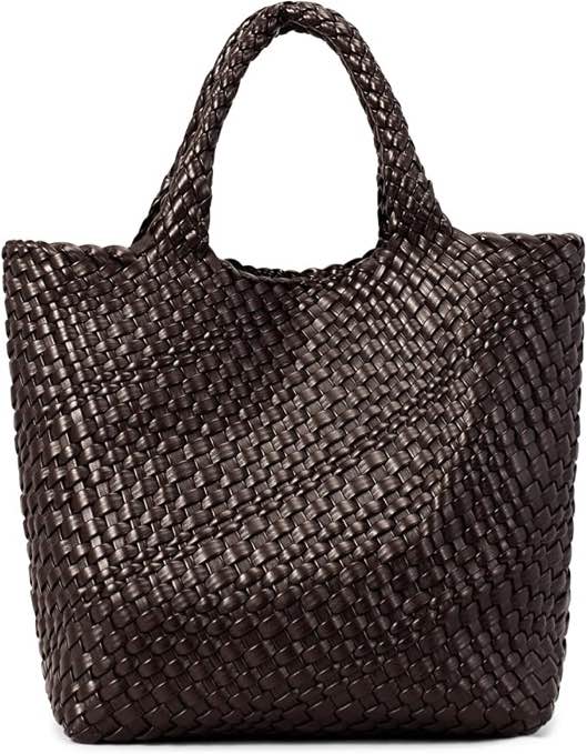 GASSDA Woven Bag for Women, Vegan Leather Woven Handbag Tote Bag Large Beach Travel Handbag and Purse