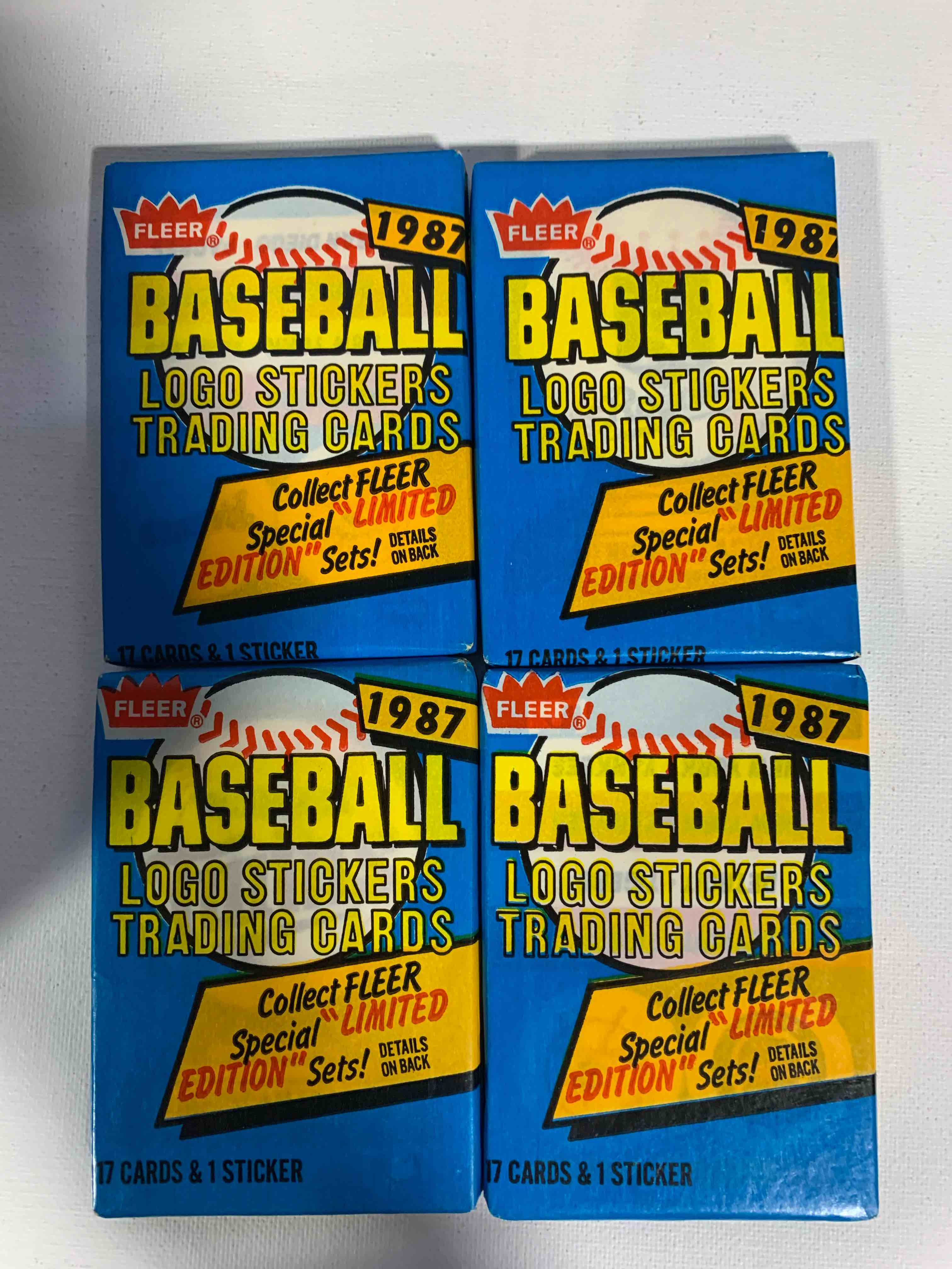 4 1987 Fleer Baseball Wax Packs