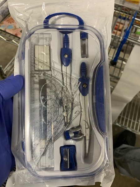 Condition photo showing New/Like New for Vobou 10 Pieces Math Geometry Kit Set Student Supplies with Shatterproof Storage Box,Includes Rulers,Protractor,Compass,Eraser,Pencil Sharpener,Lead Refills,Pencil,for School and Drawings?Navy Blue?