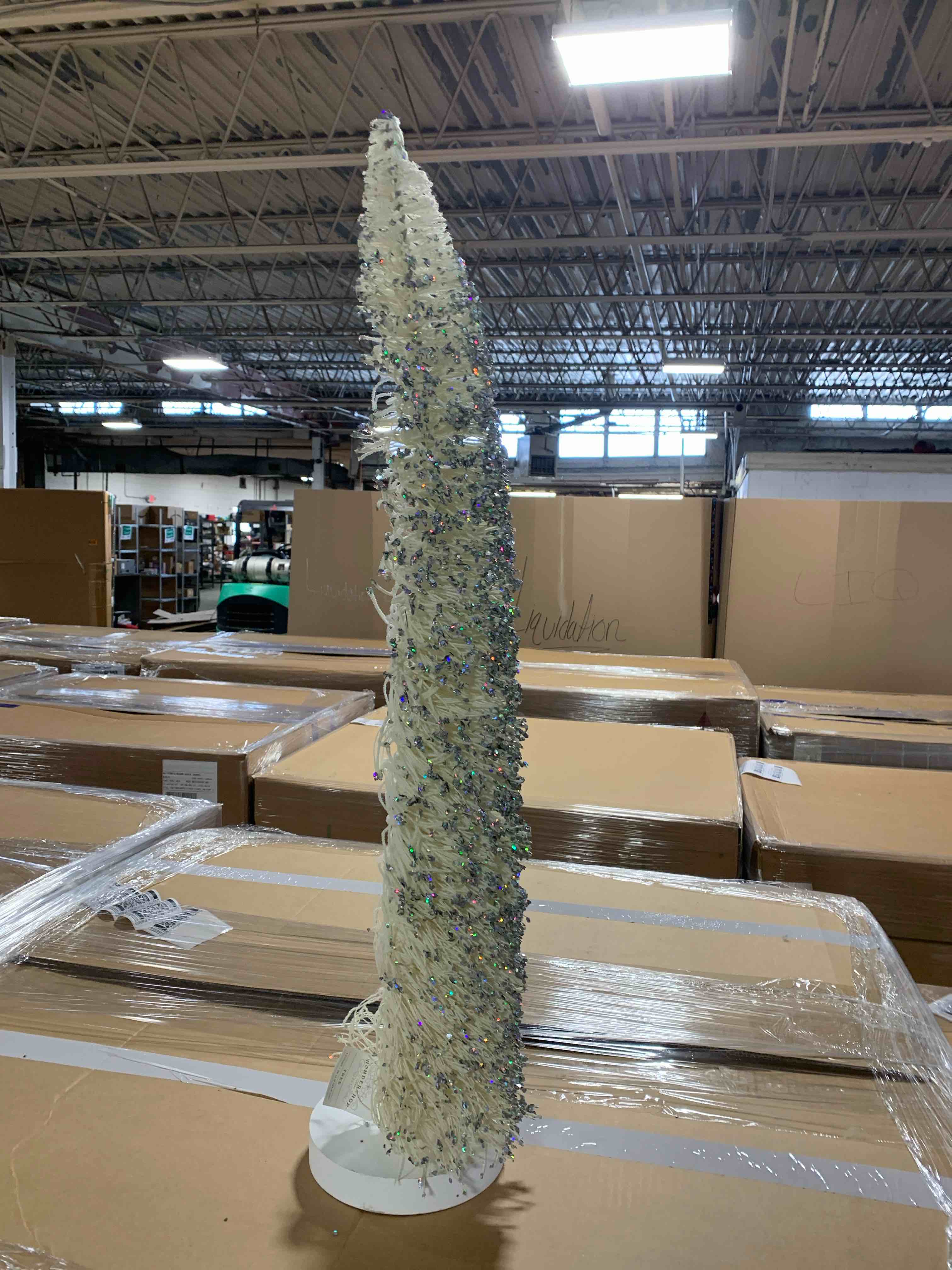 36" Christmas Bottle Brush Tree Sculpture - Wondershop™ White: Indoor Decorative Object