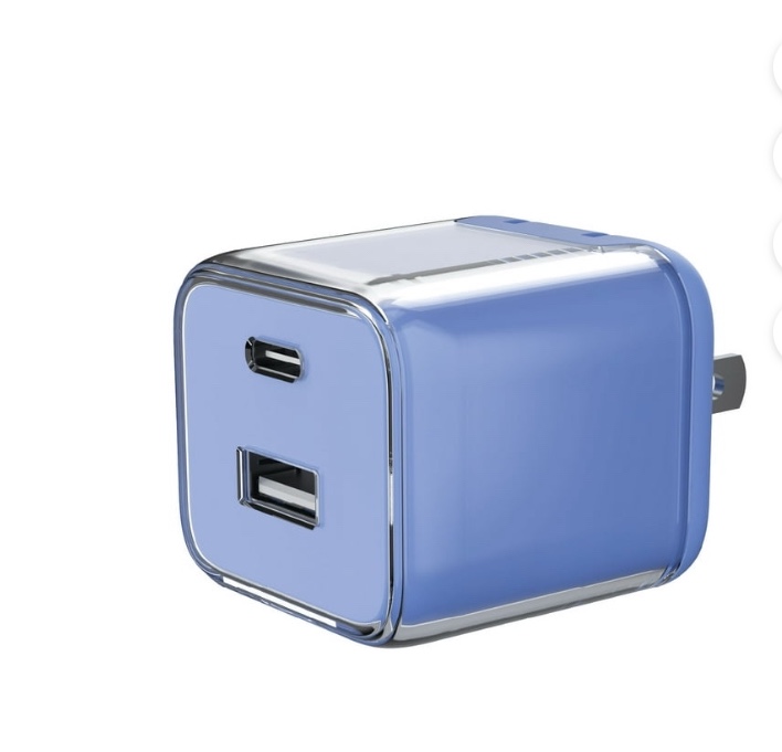 onn 32w dual-port usb-c & usb-a wall charger, fast charging, usb-if certified, foldable plug, blue – compatible with iphone, ipad, airpods, samsung galaxy, note, pixel & more