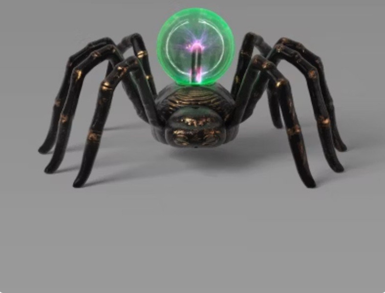 7" Plasma Spider Halloween Decorative Prop Black