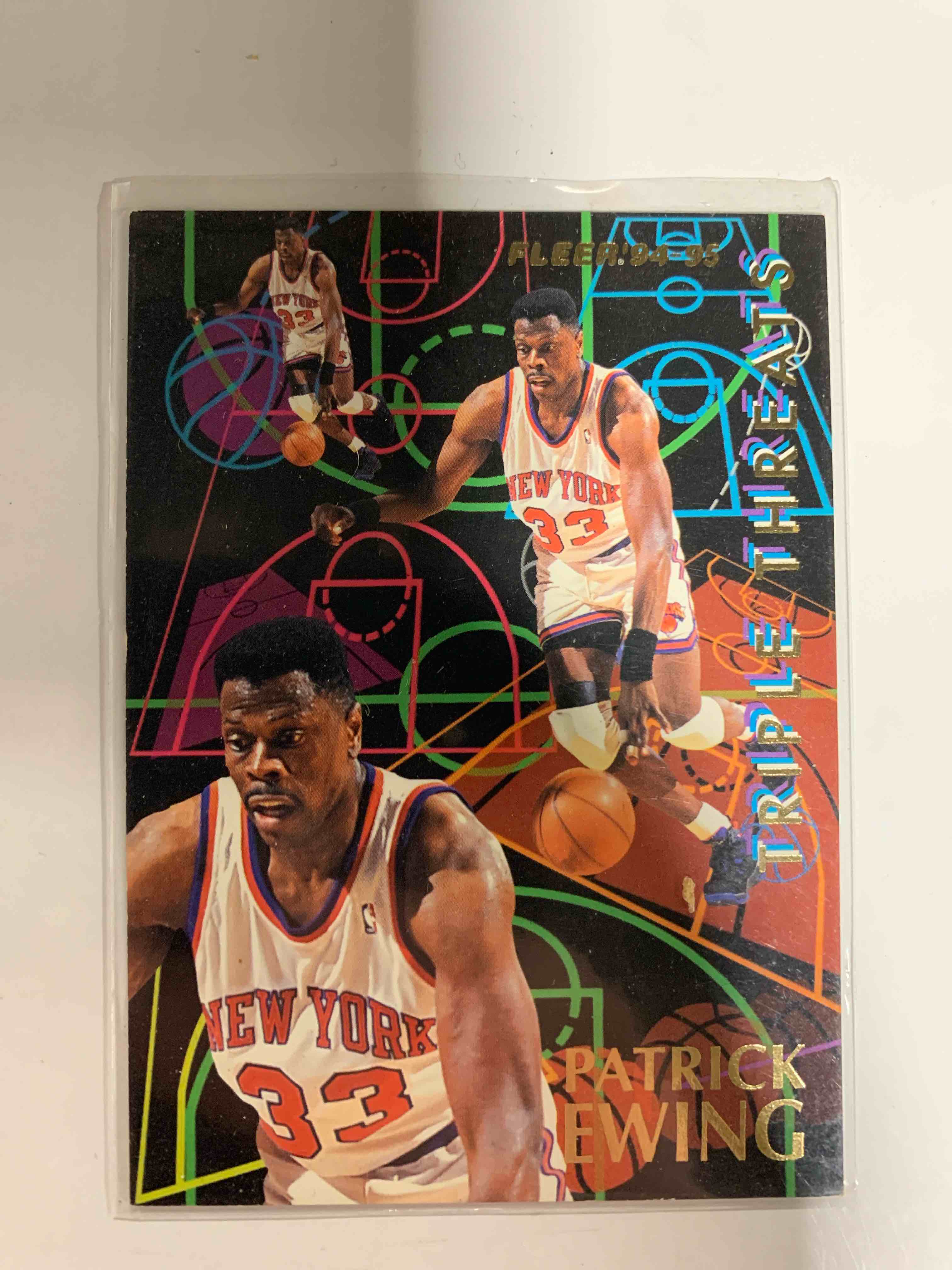 1994-95 Fleer Basketball - PATRICK EWING 2/10 - Triple Threats Insert   