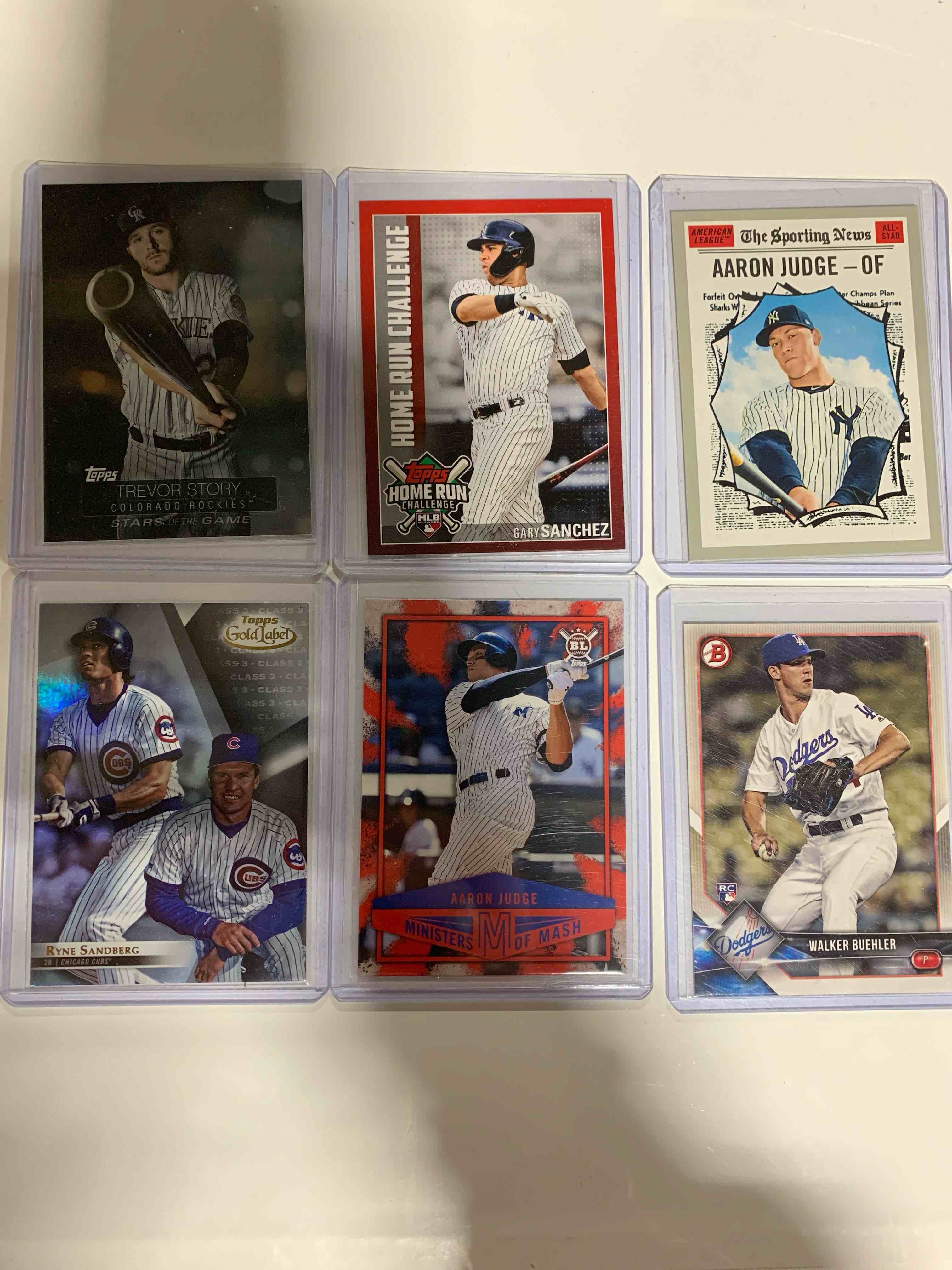 Baseball 6 Card Lot 