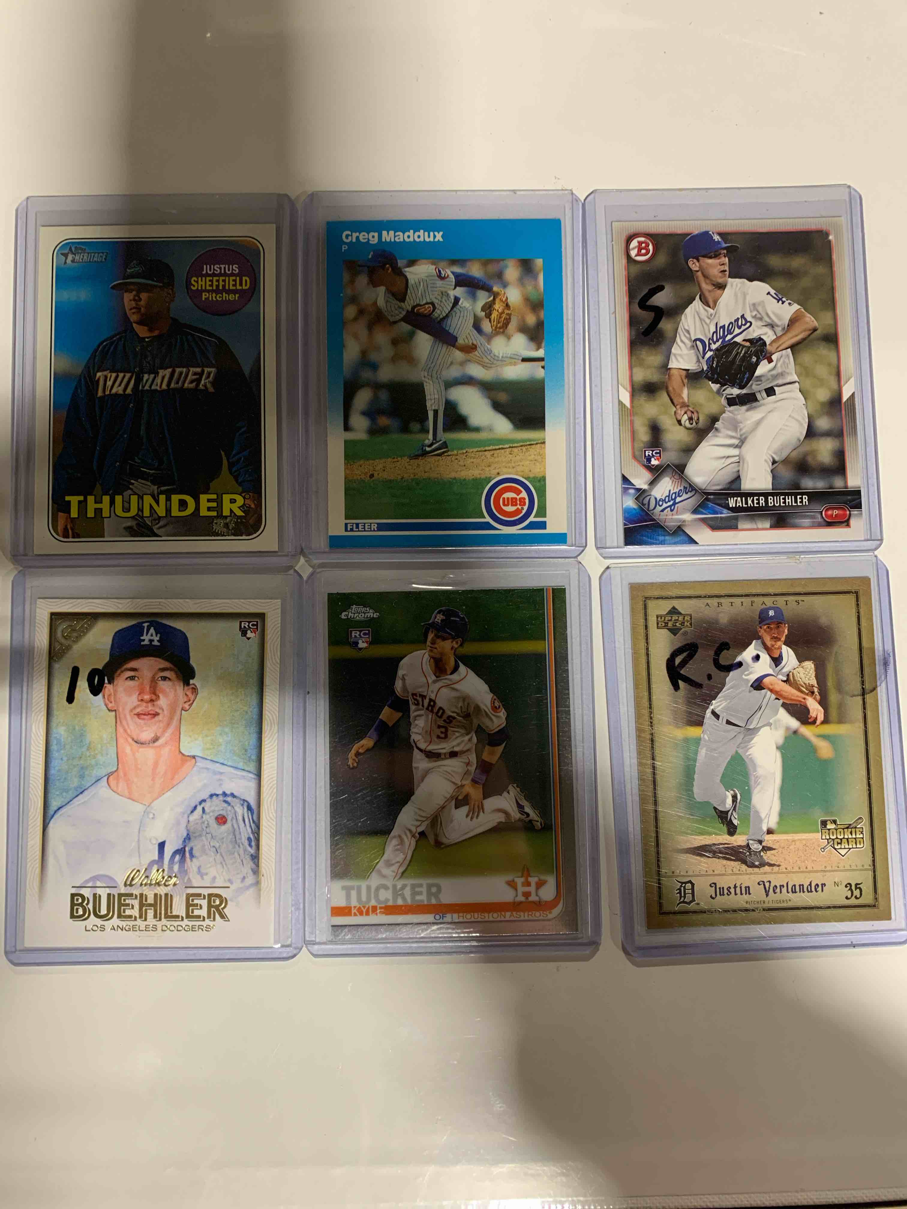 Baseball 6 Card Lot 