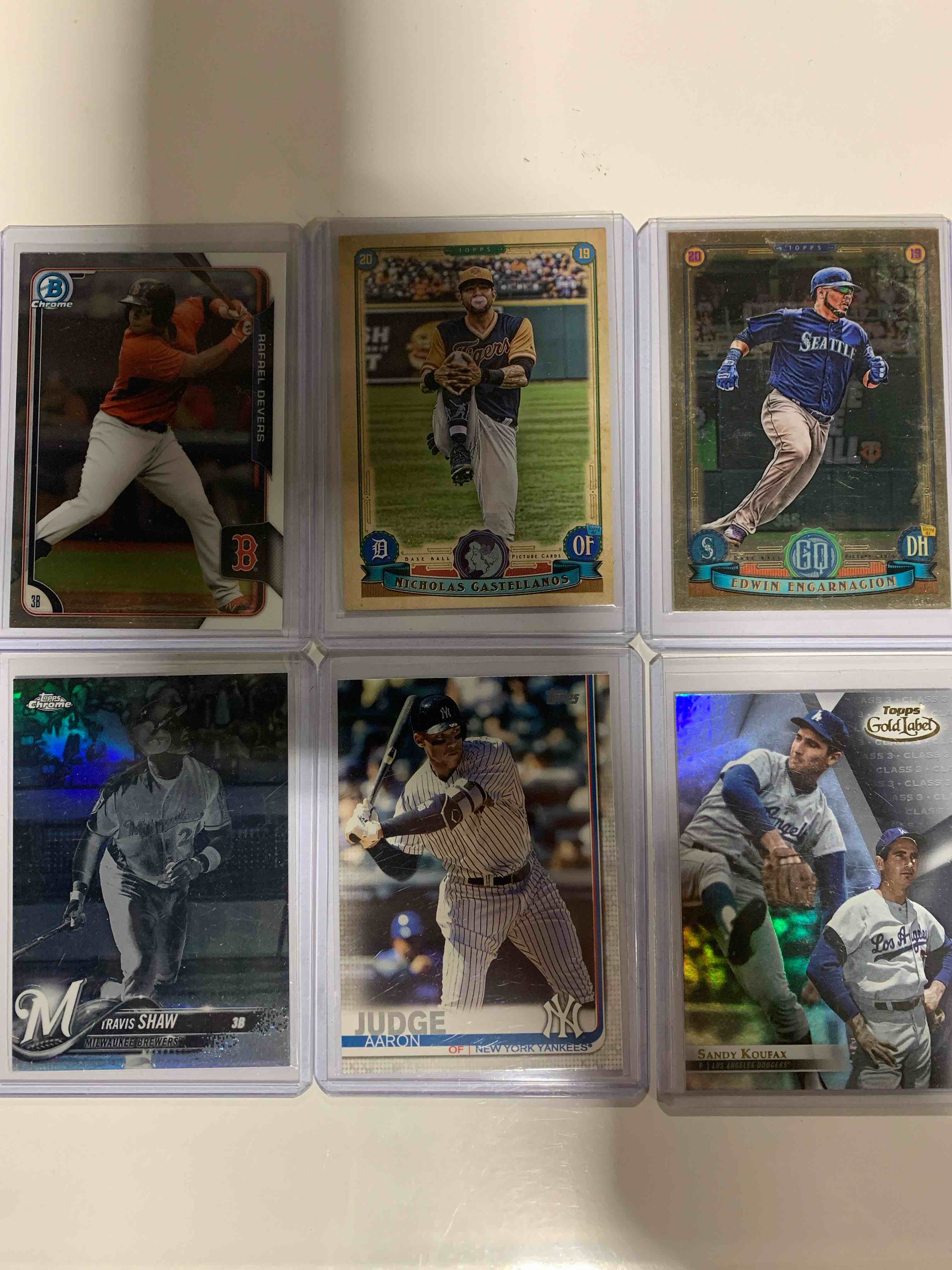 Baseball 6 Card Lot 