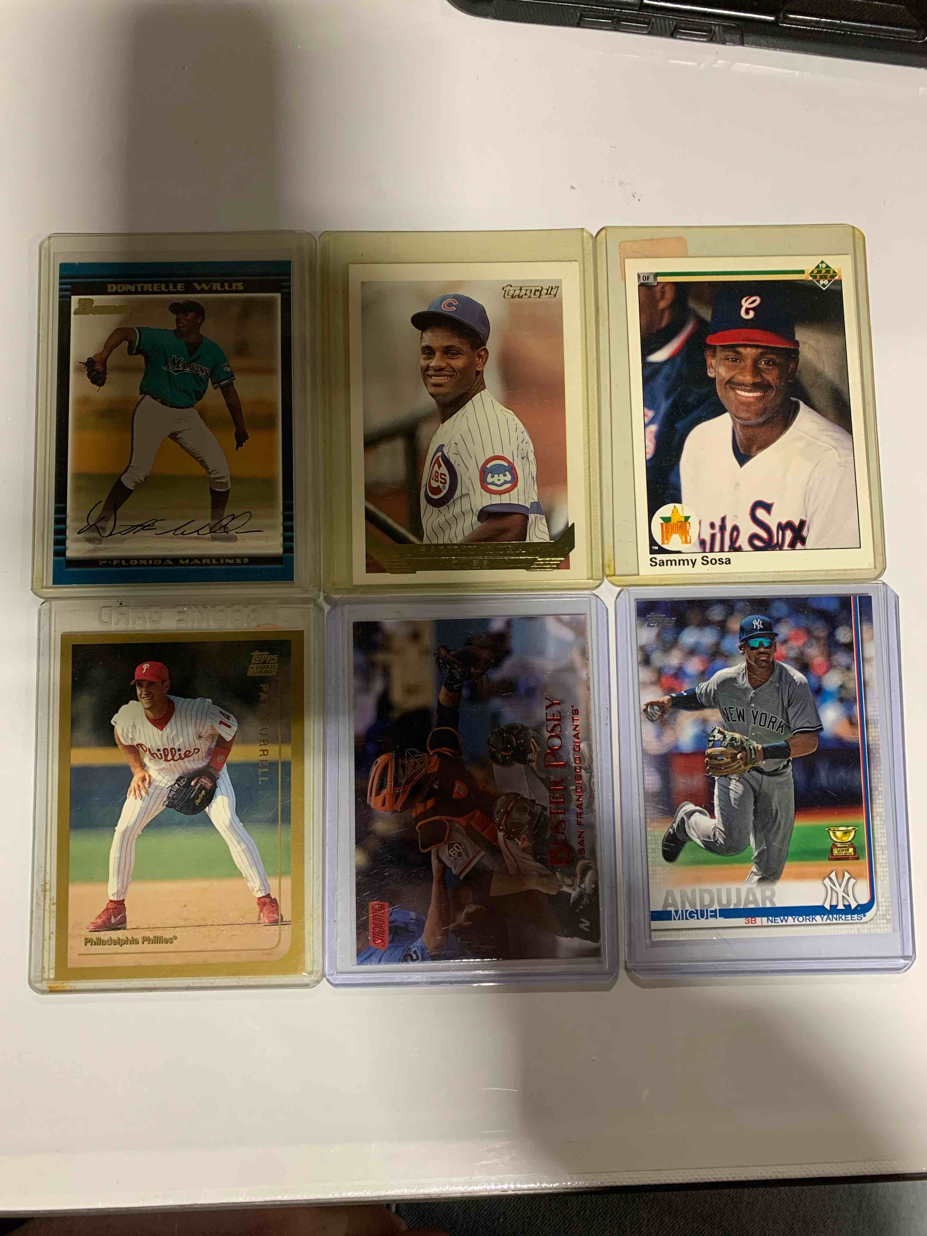 Baseball 6 Card Lot 