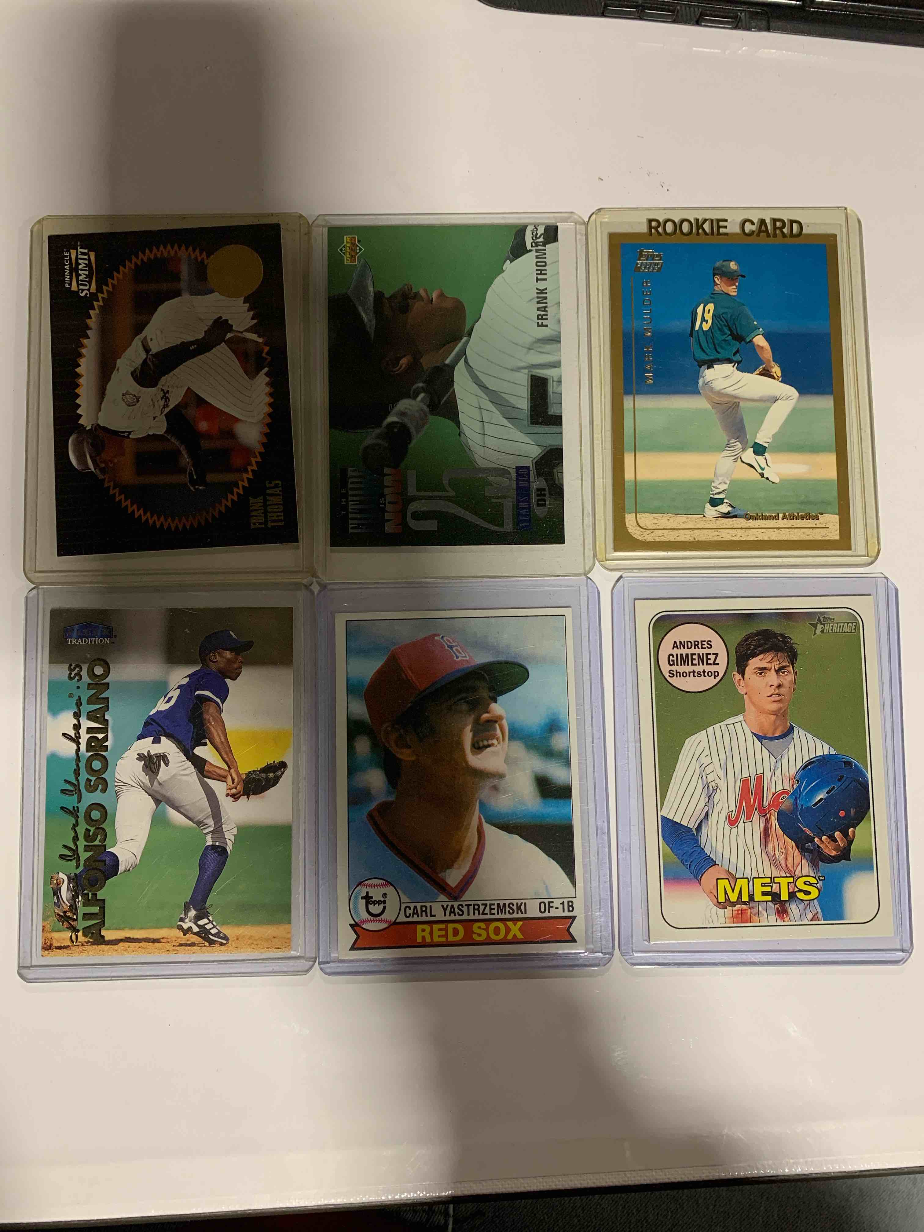 Baseball 6 Card Lot 
