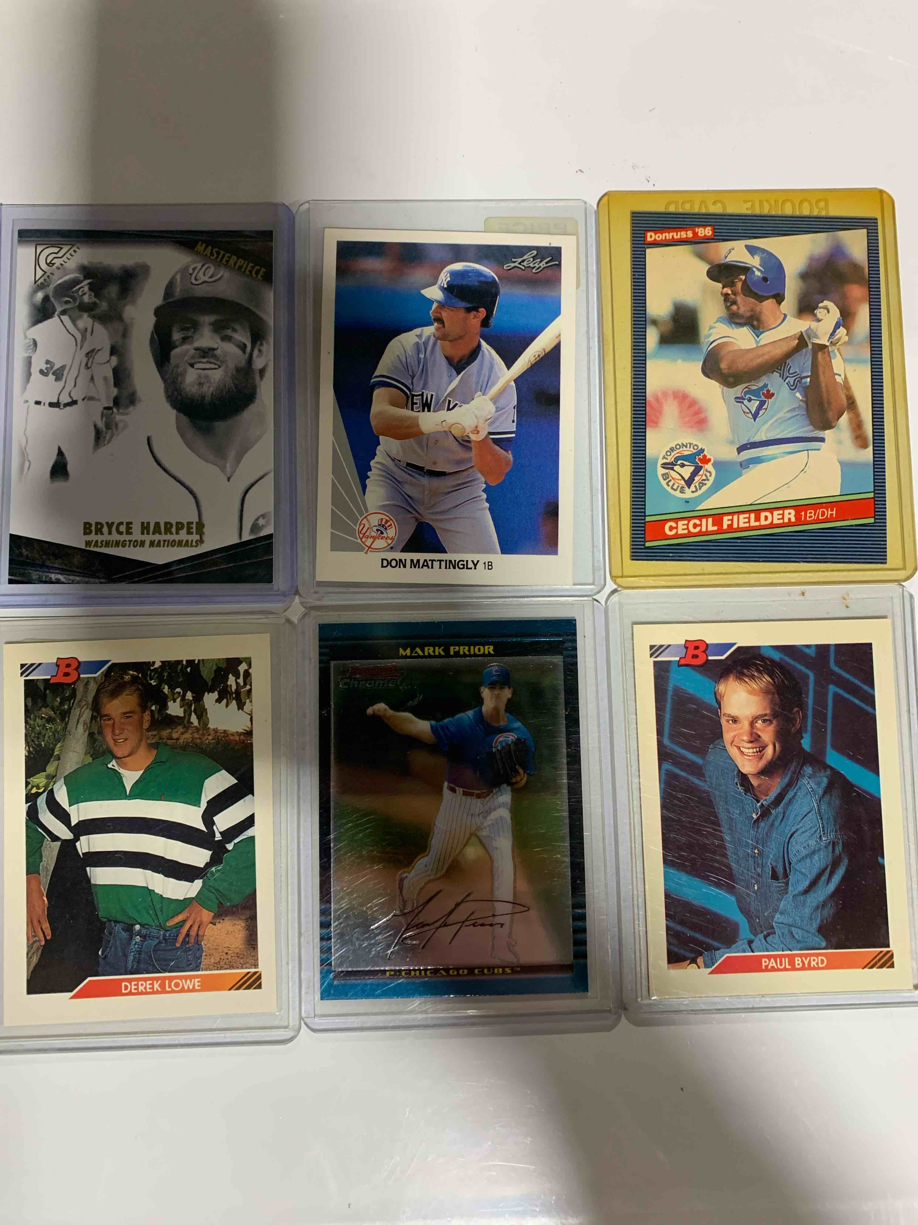 Baseball 6 Card Lot 