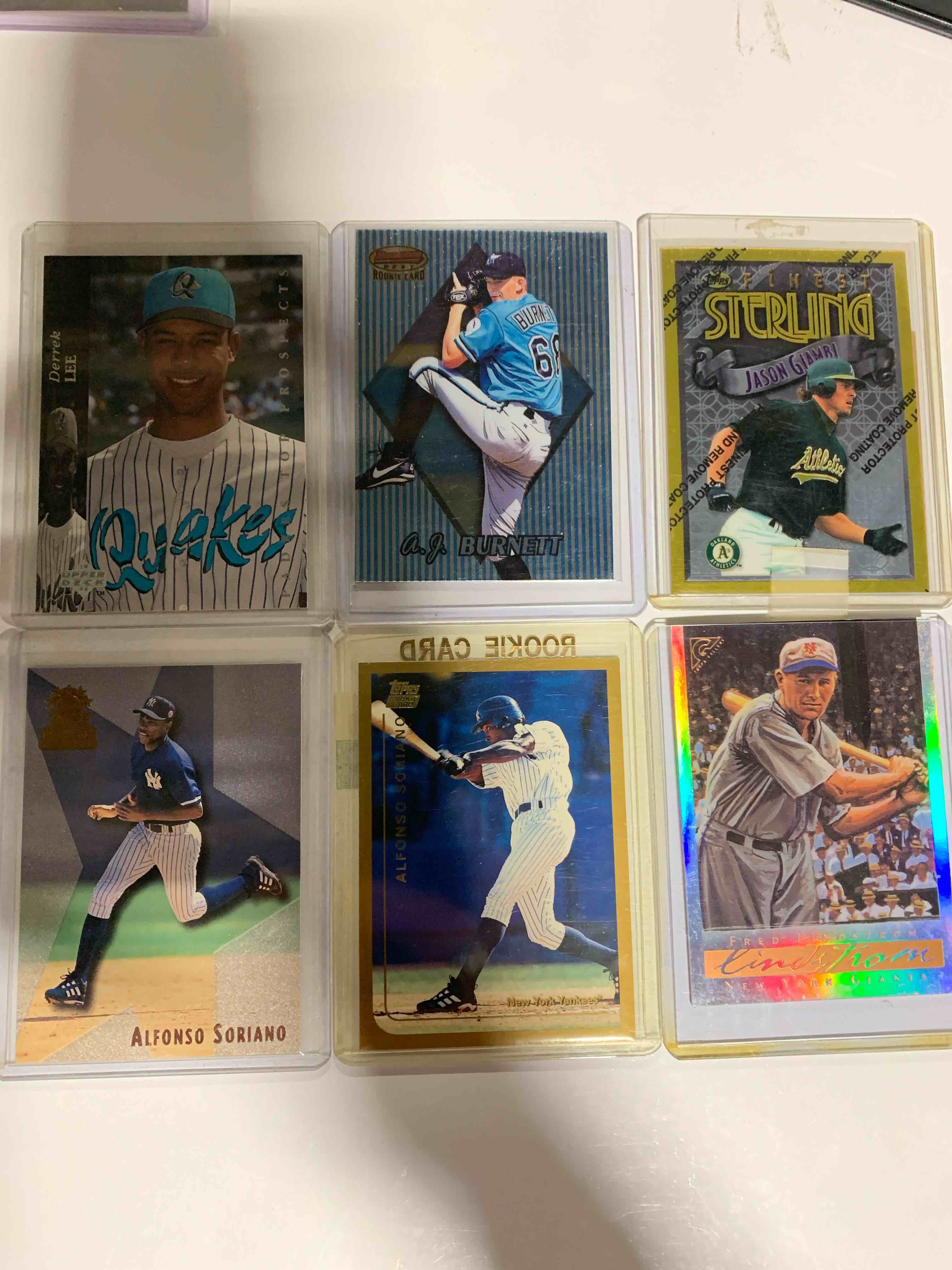 Baseball 6 Card Lot 