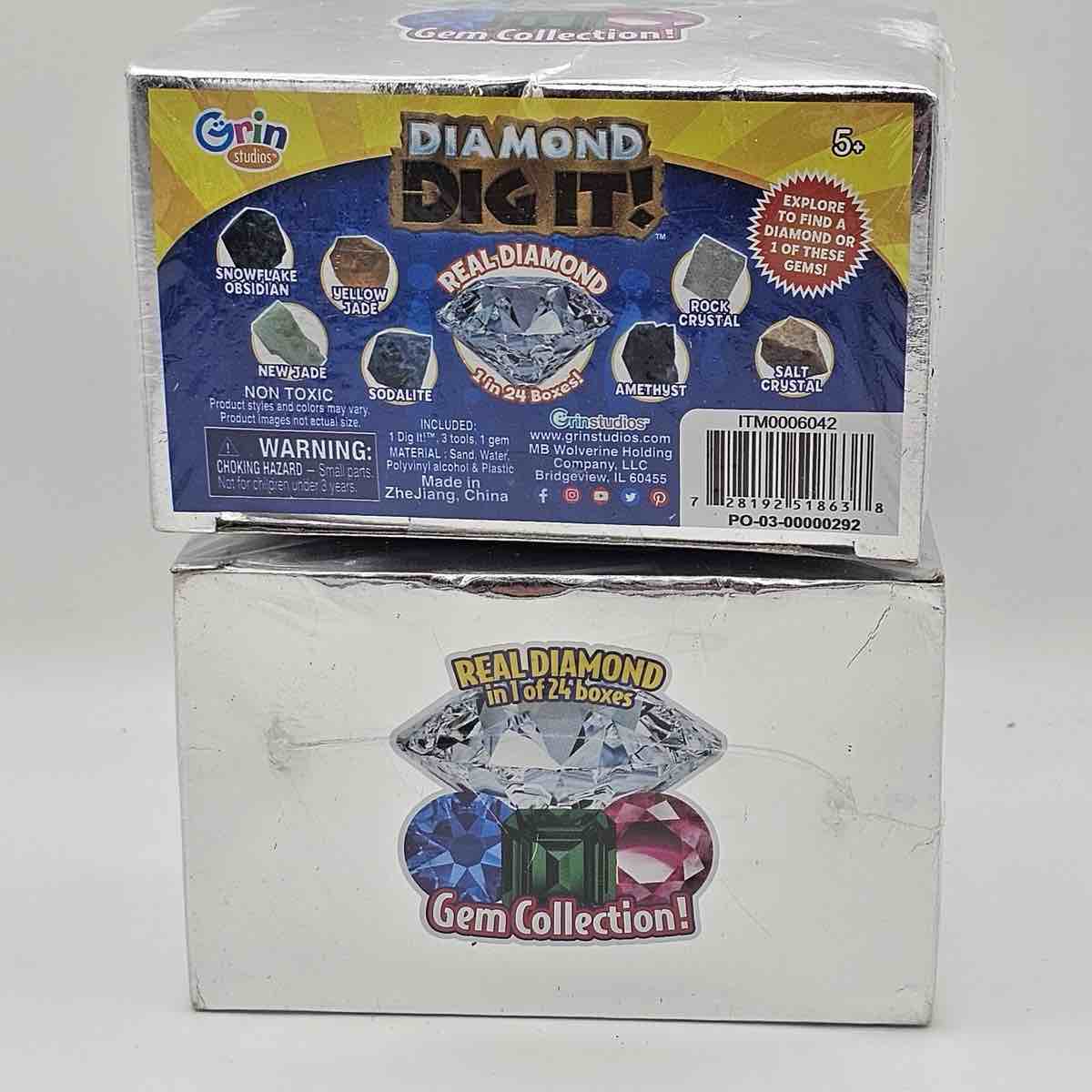 Grin Studios Diamond Dig It!  Real Diamond - 1 In 24 Boxes - New 