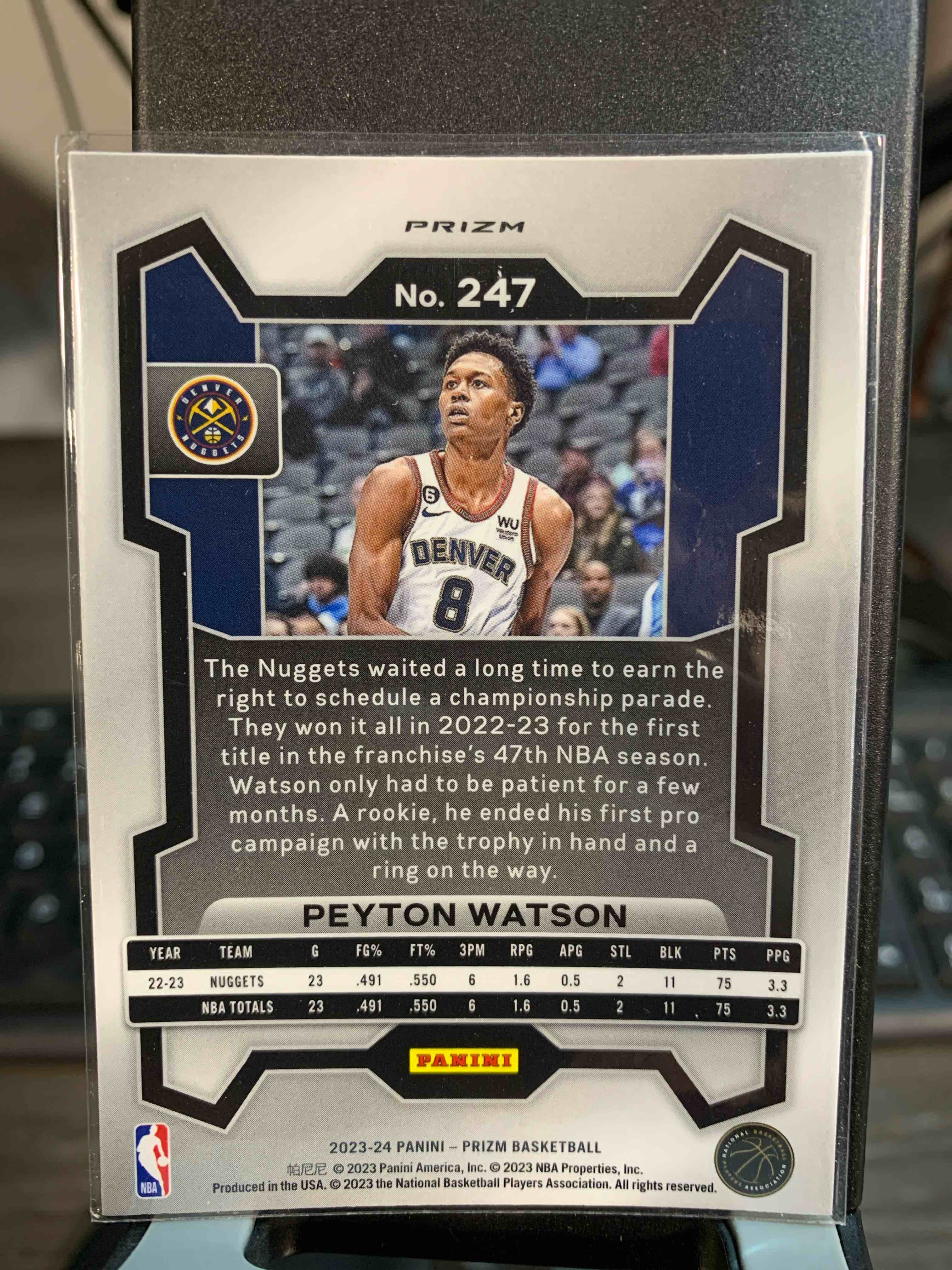 Condition photo showing Good Condition for Peyton Wilson - 2023-24 Panini Prizm Basketball Card #247 - RED CRACKED ICE