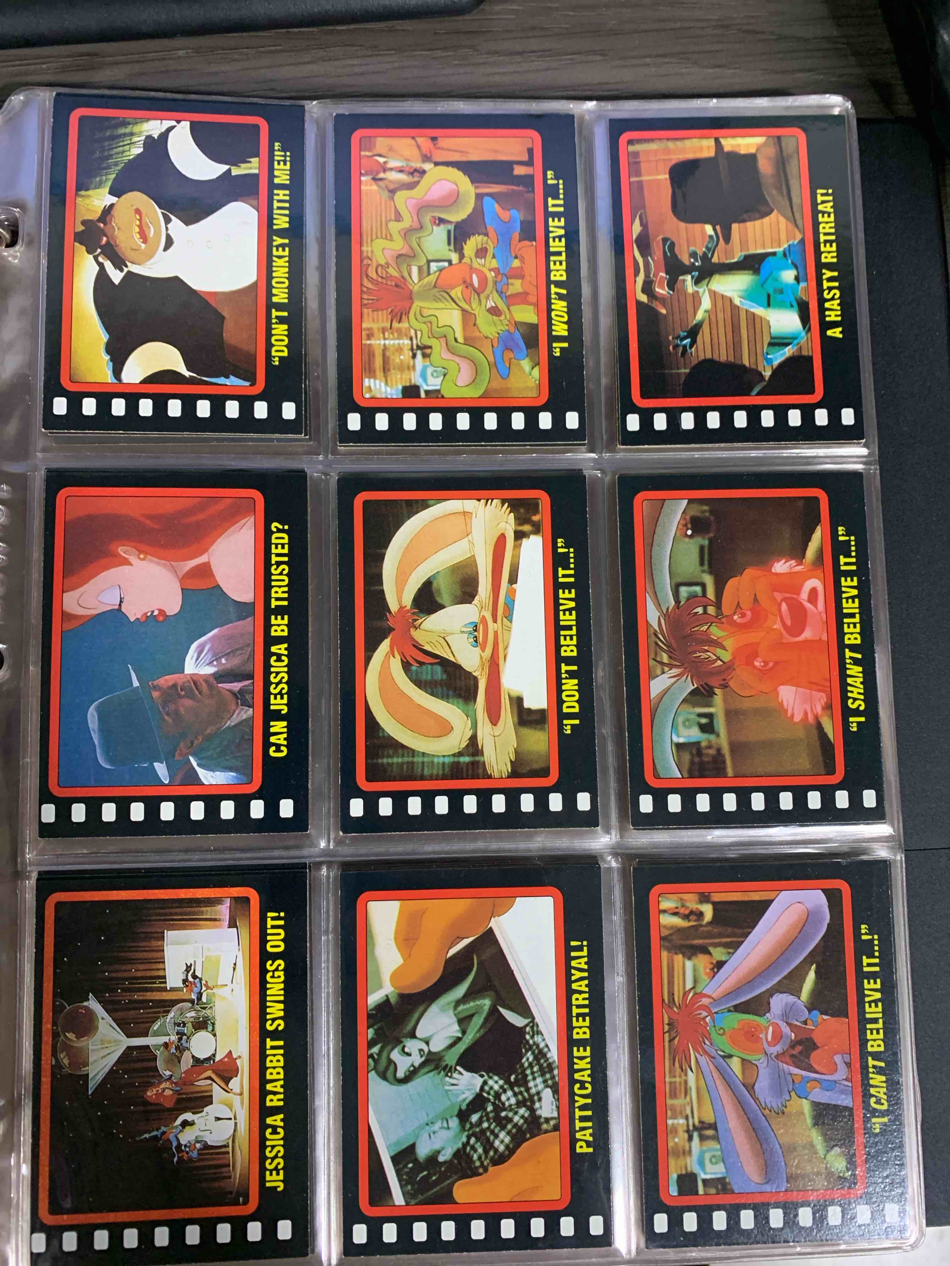 1987 WALT DISNEY  WHO FRAMED ROGER RABBIT FULL  CARD Lot