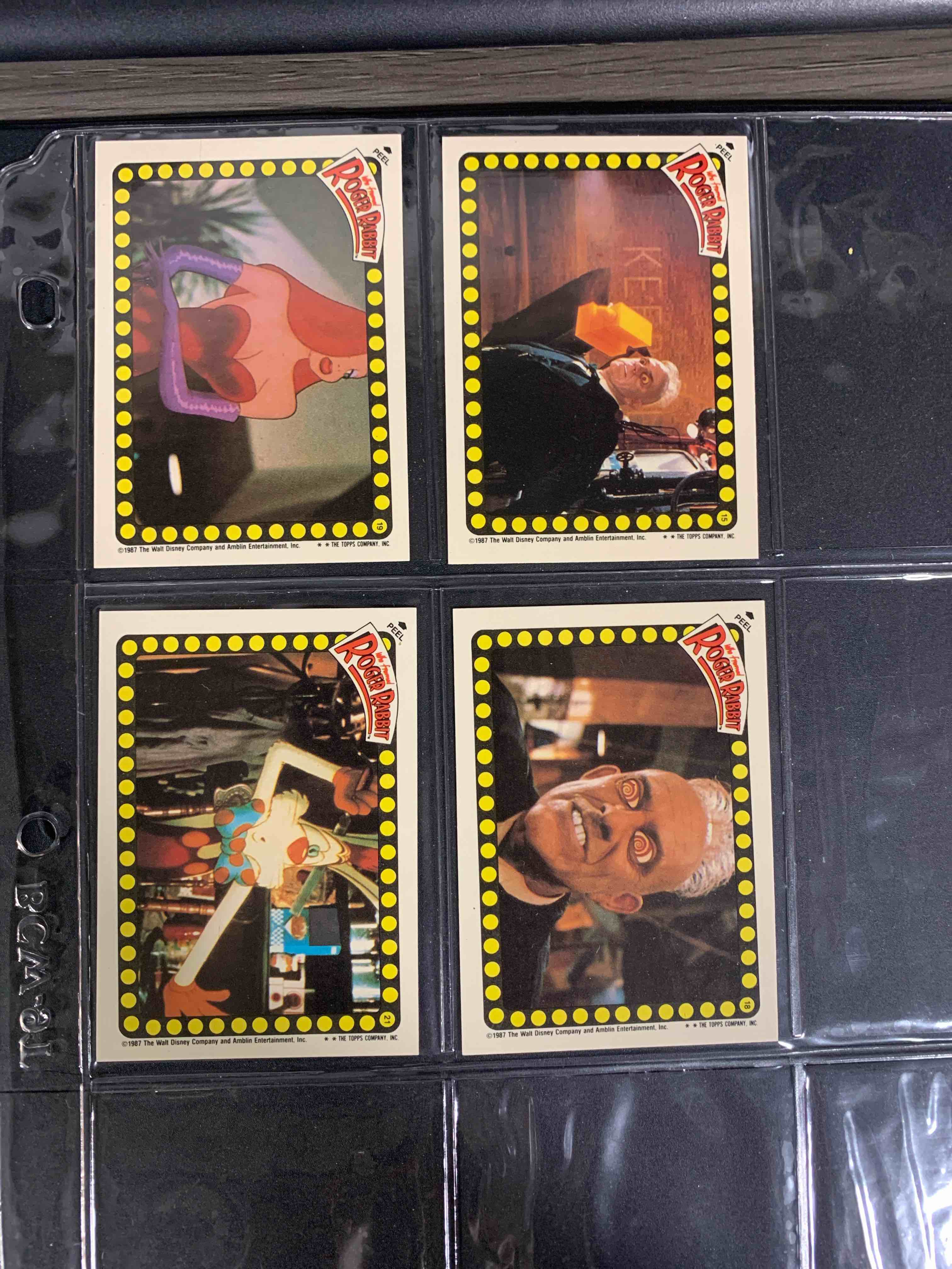 1987 WALT DISNEY  WHO FRAMED ROGER RABBIT FULL  CARD Lot