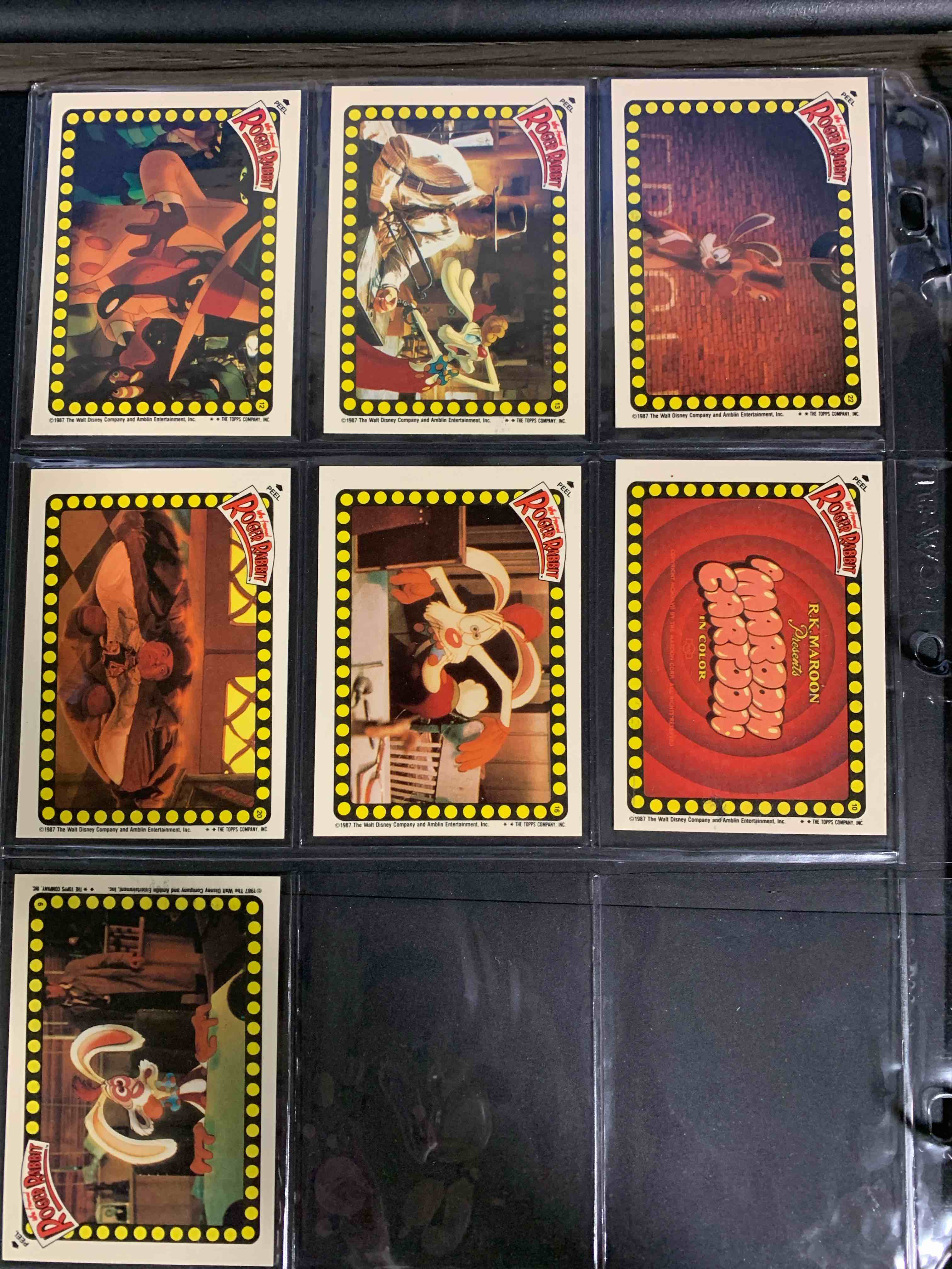 1987 WALT DISNEY  WHO FRAMED ROGER RABBIT FULL  CARD Lot