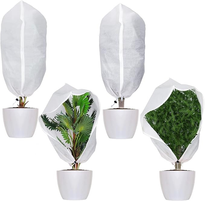 4 Pieces Winter Plant Covers Freeze Protection Warming Cover Plant Frost Blanket Freeze Shrub Covers