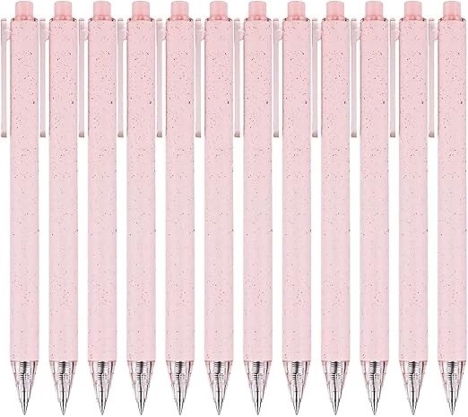 Pink Gel Cute Pens - 0.5mm Fine Point, Colorful & Fun, Smooth Writing, Perfect for School & Office Supplies, Pack of 12