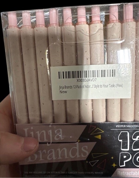 Jinja Brands Pink Gel Cute Pens - 0.5mm Fine Point, Colorful & Fun, Smooth Writing, Perfect for School & Office Supplies, Pack of 12