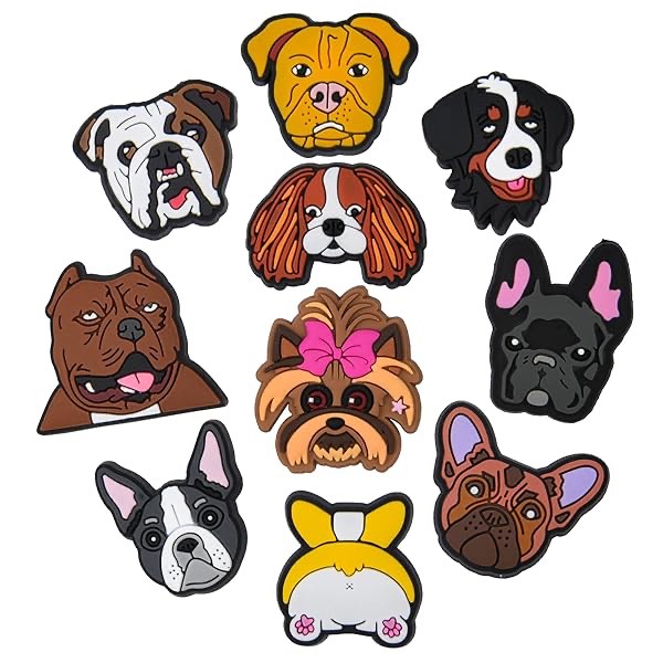beamandi 10 pieces dogs shoe charms — men/women dogs shoes decoration for birthday gifts