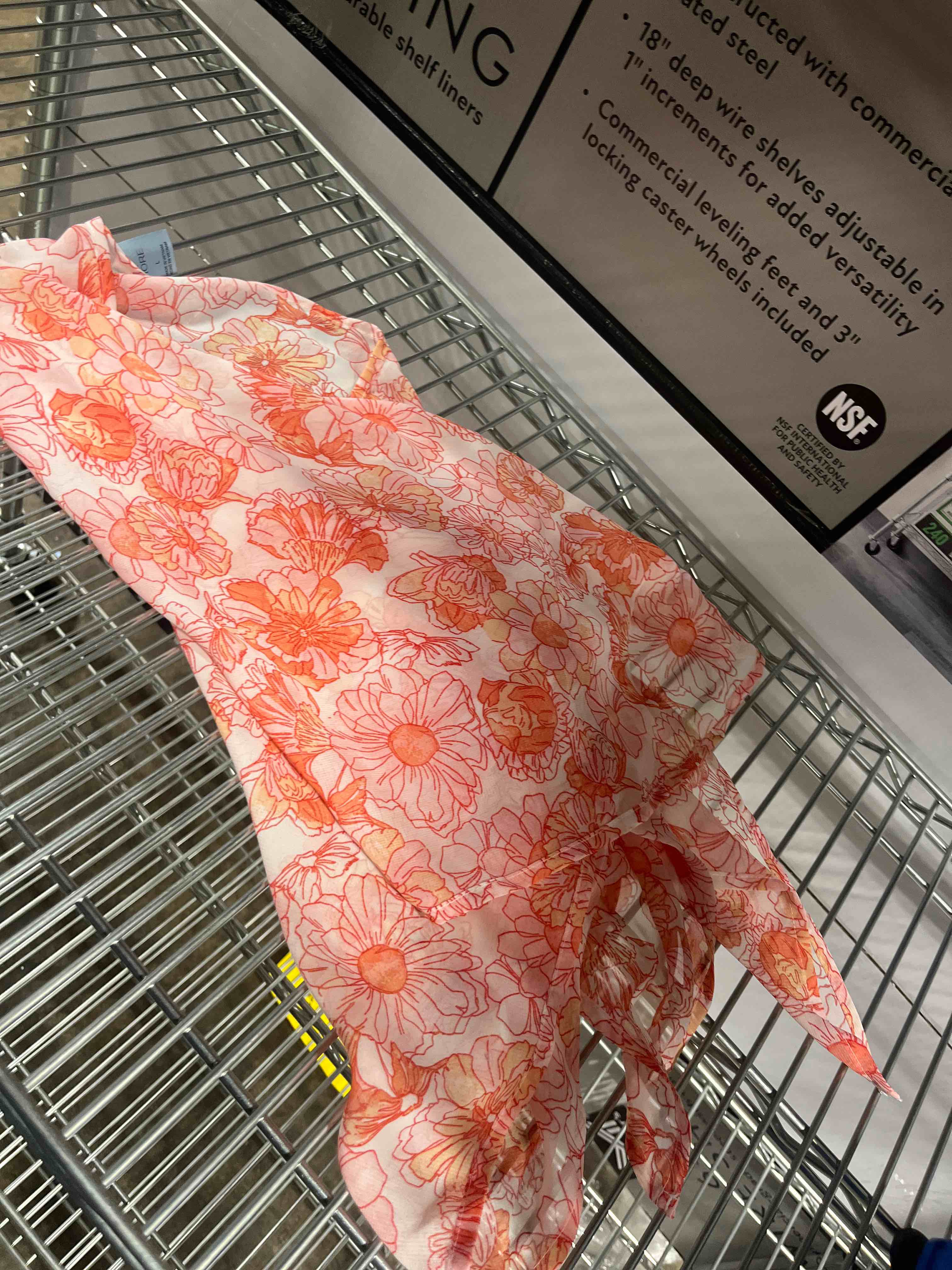 Women's Floral Print Cover Up Sarong - Shade & Shore™ Pink L: Recycled Polyester, Side Tie, Sheer Chiffon