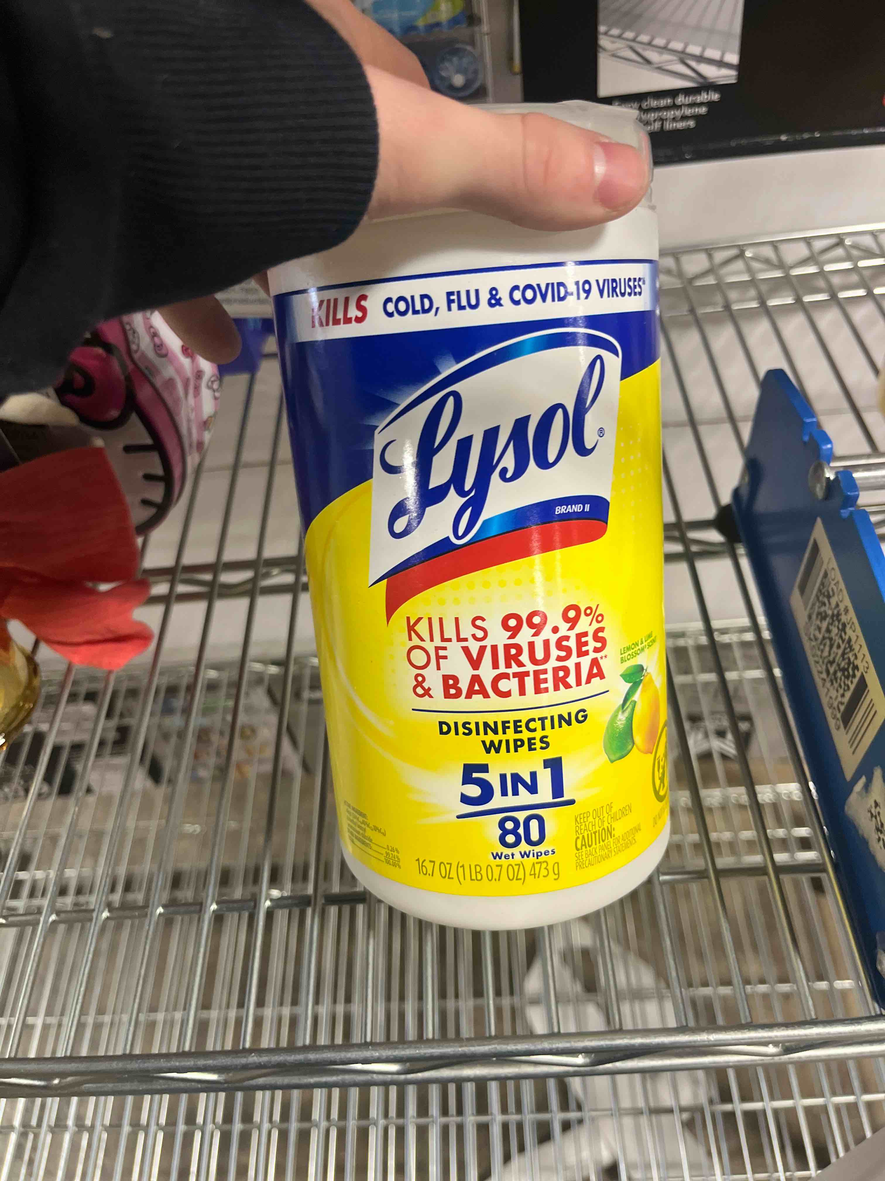 Lysol® Disinfectant Wipes  Multi-Surface Antibacterial Cleaning Wipes  Lemon and Lime Blossom  80 Count