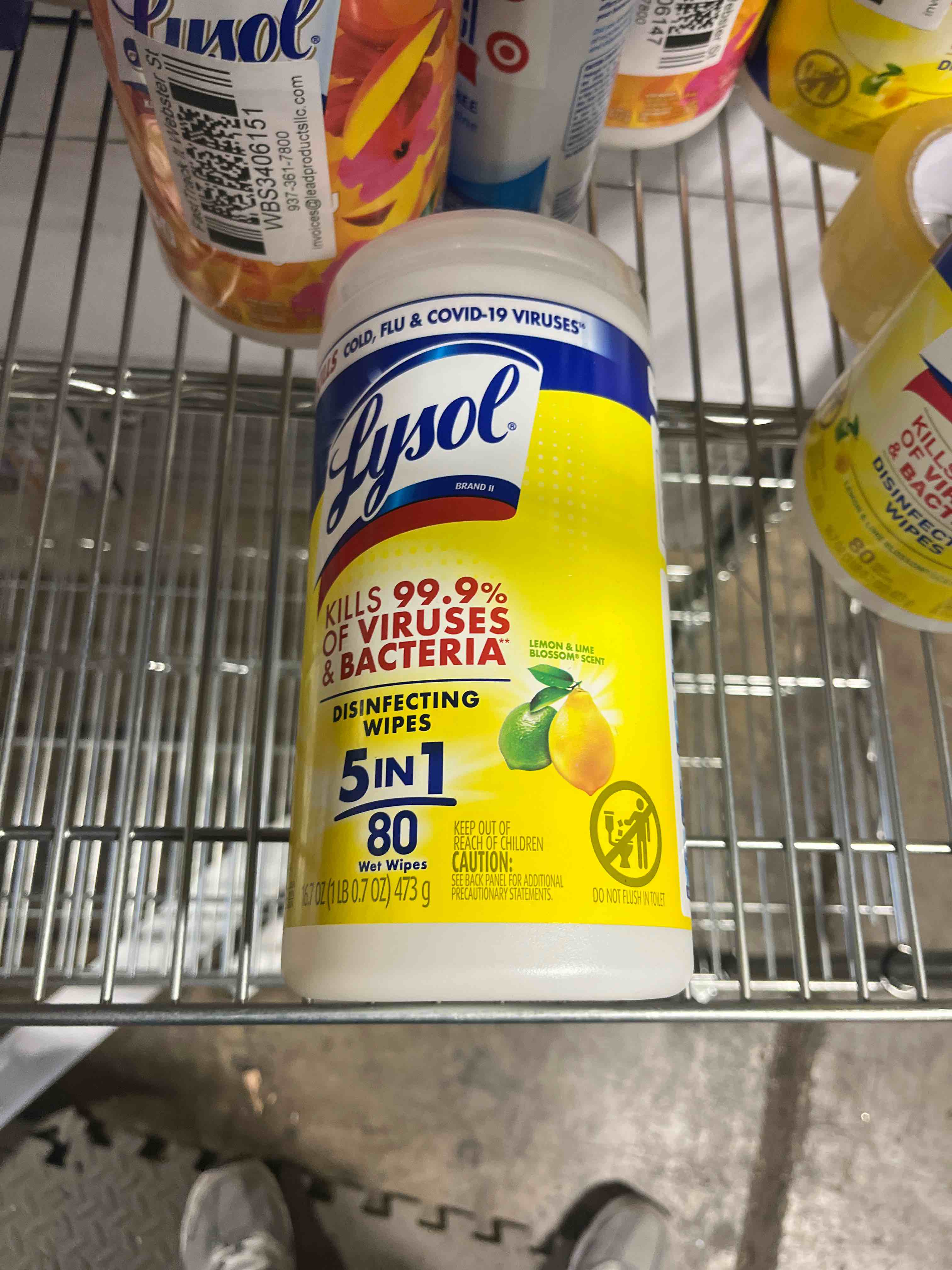 Lysol® Disinfectant Wipes Multi-Surface Antibacterial Cleaning Wipes Lemon and Lime Blossom 80 Count